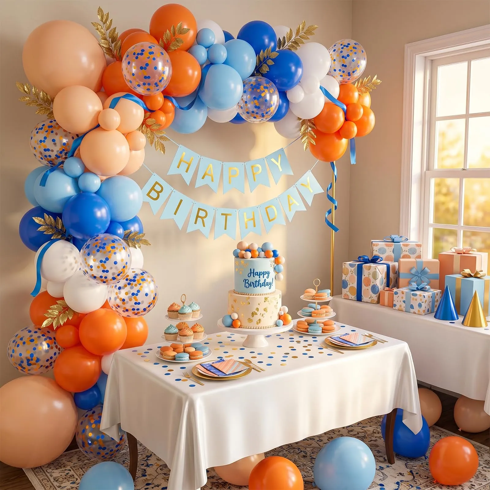 Fairymaiden Palloncini Blu Navy, Arancioni e Bianchi, 60 Pezzi, 12 Pollice - immagine 6