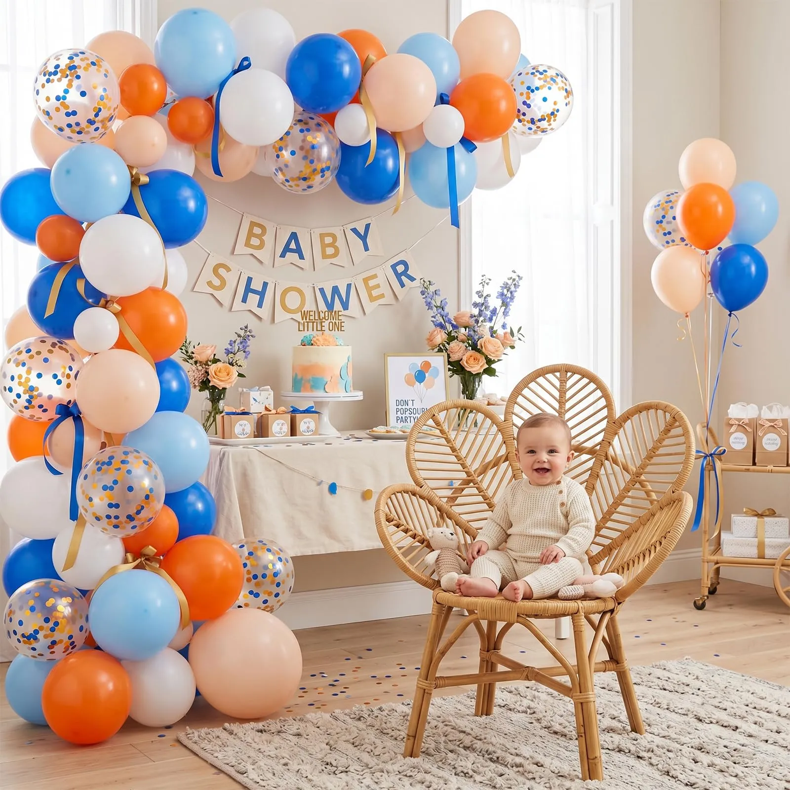 Fairymaiden Palloncini Blu Navy, Arancioni e Bianchi, 60 Pezzi, 12 Pollice - immagine 7