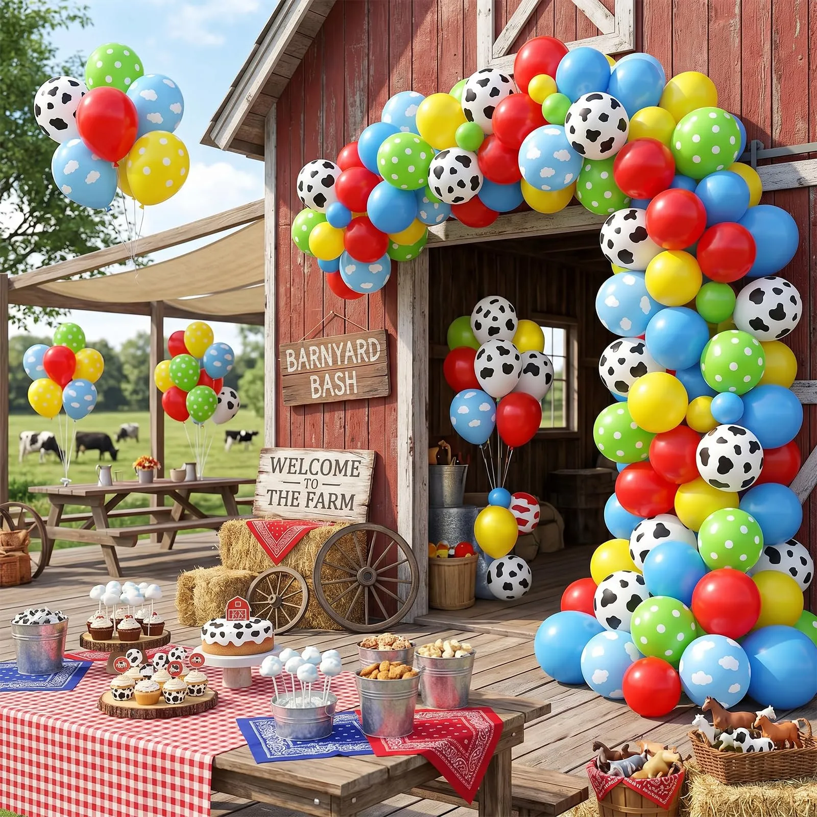 Fairymaiden Palloncini Nuvola con Stampa Mucca, 60 Pezzi, 12 Pollice - immagine 5