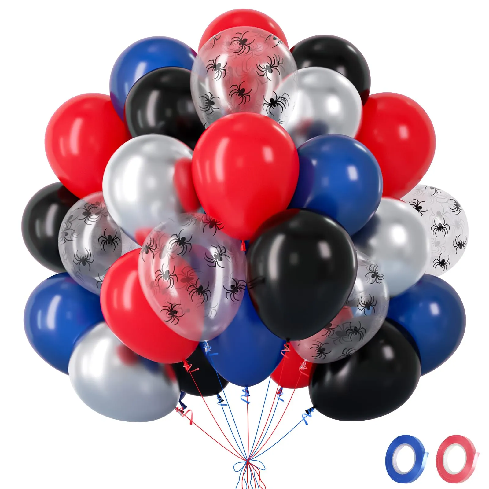 Fairymaiden Palloncini Laurea Rosso, Blu e Neri, 60 Pezzi, 12 Pollice - immagine 1