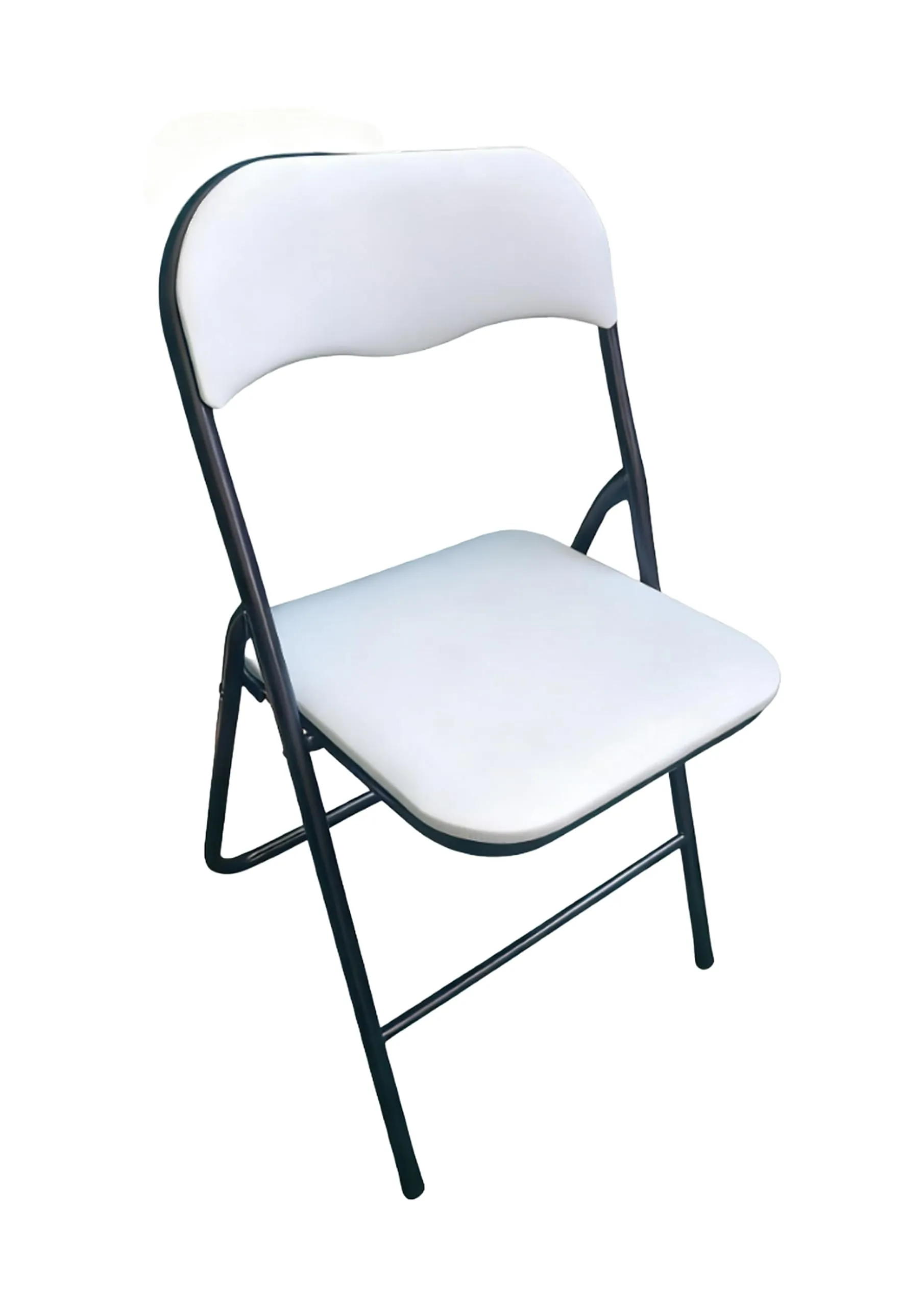 Avanti Trendstore Omnis - Sedia pieghevole in tubolare d'acciaio nero con sedile e schienale imbottiti, 44x79x45 cm - immagine 2