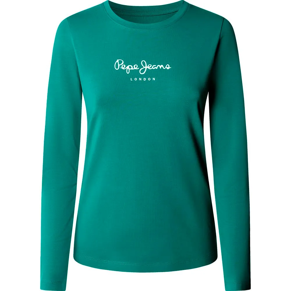 Pepe Jeans New Virginia LS N T-shirt Donna, Verde, L - immagine 3