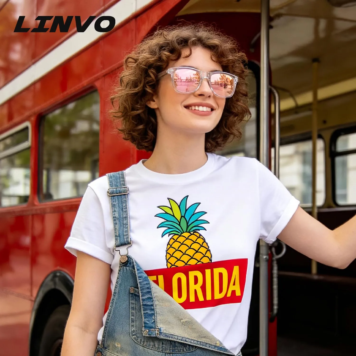 LINVO Occhiali da Sole Polarizzati UV400 Design Retrò Anni '80 LGM-LV2140-25 - immagine 2