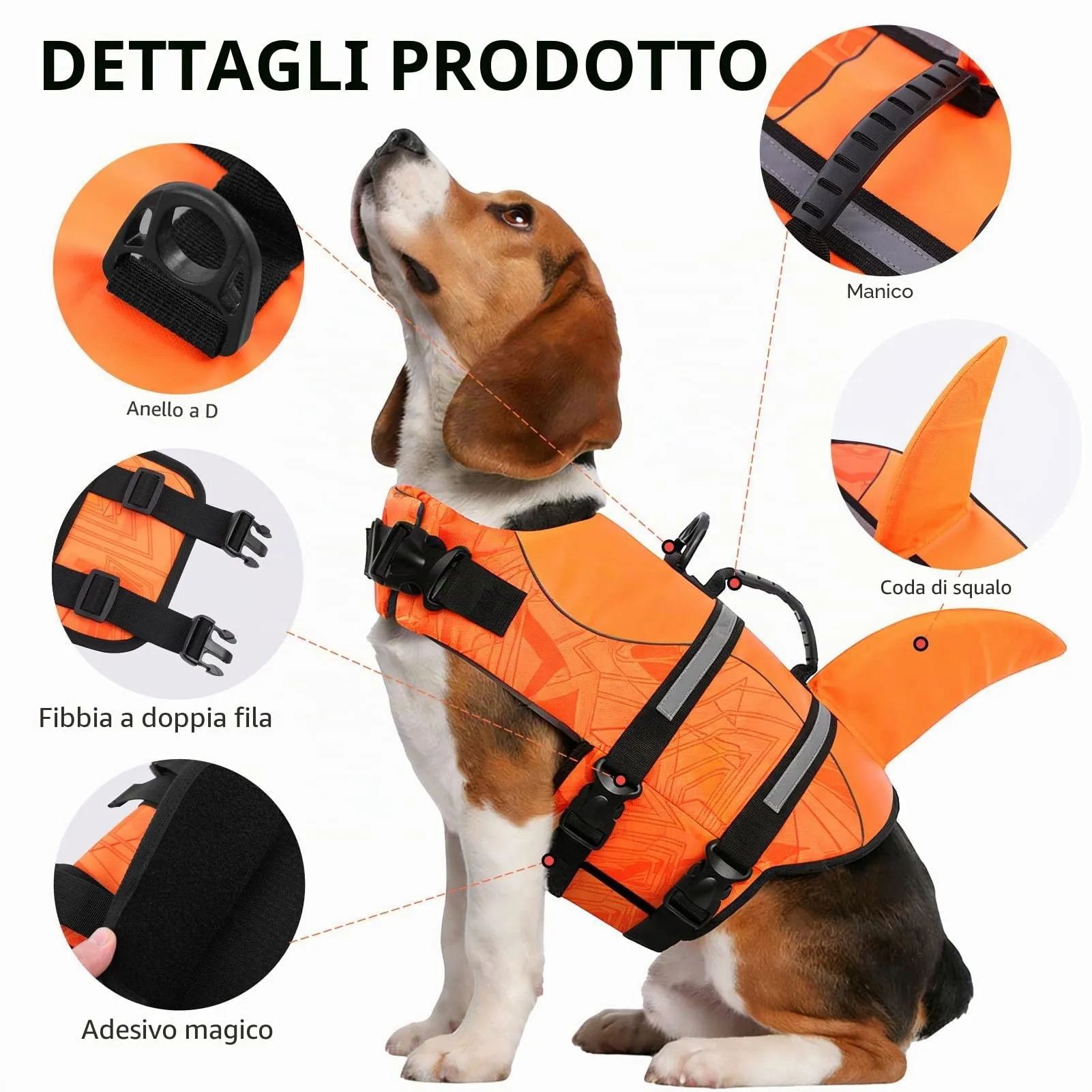 CITÉTOILE Salvagente per Cane, Ripstop Regolabile, Griglia, XXL - immagine 2