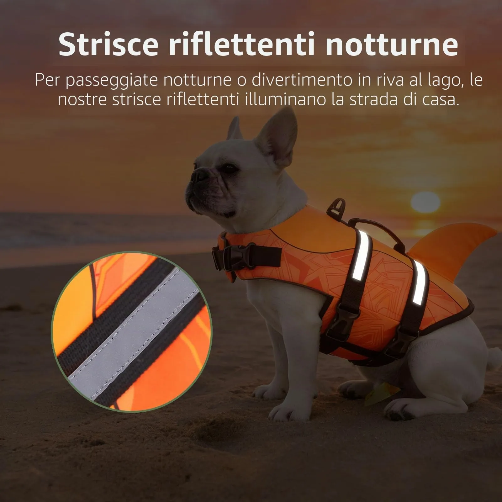 CITÉTOILE Salvagente per Cane, Ripstop Regolabile, Griglia, XXL - immagine 4