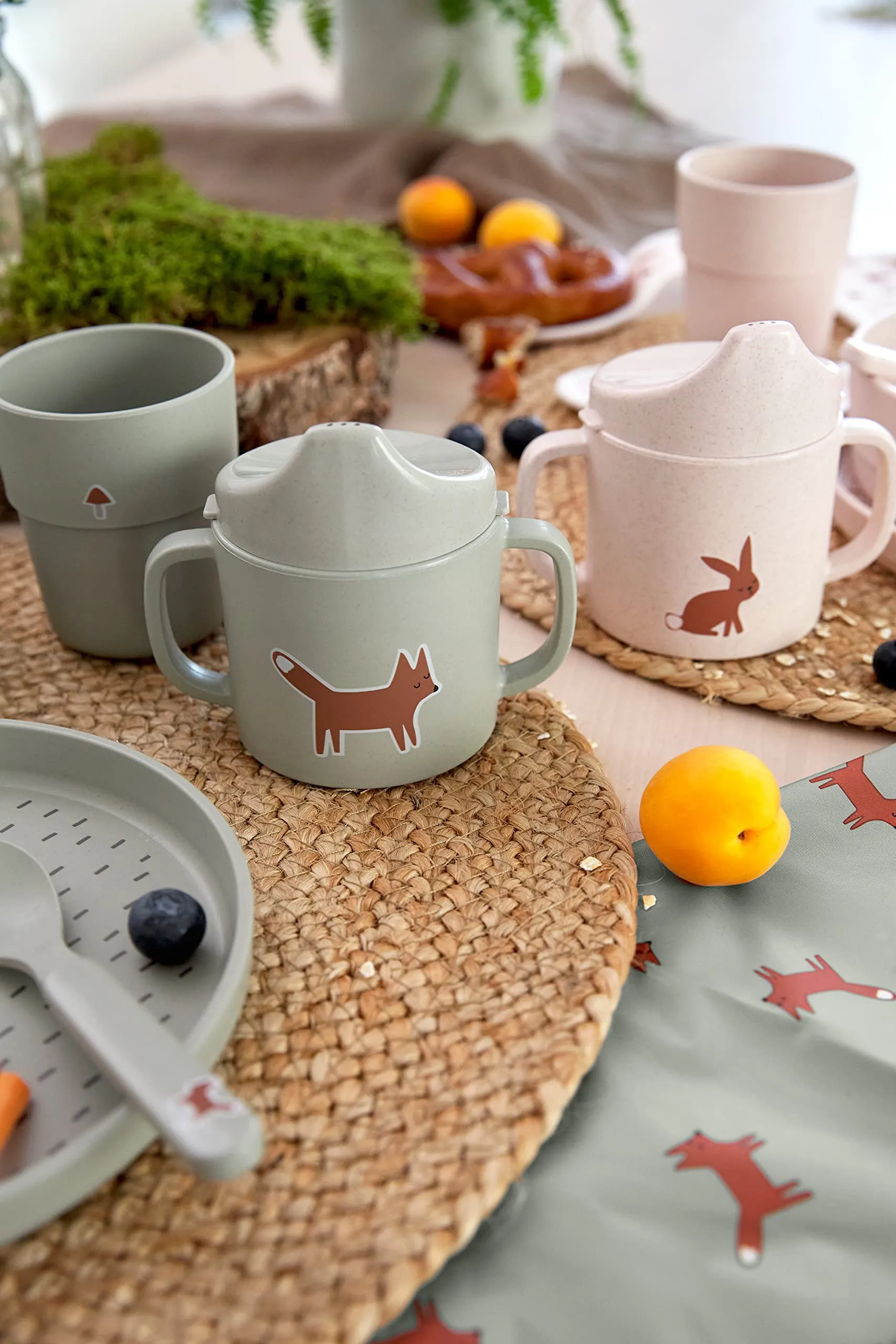 Lässig Tazza per bambini con manico e coperchio rimovibile 150 ml - Little Forest Rabbit - immagine 3