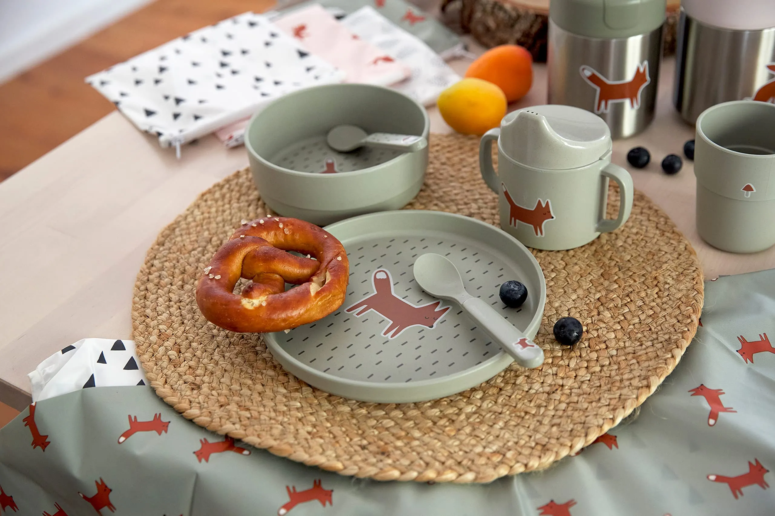Lässig Tazza per bambini con manico e coperchio rimovibile 150 ml - Little Forest Rabbit - immagine 5