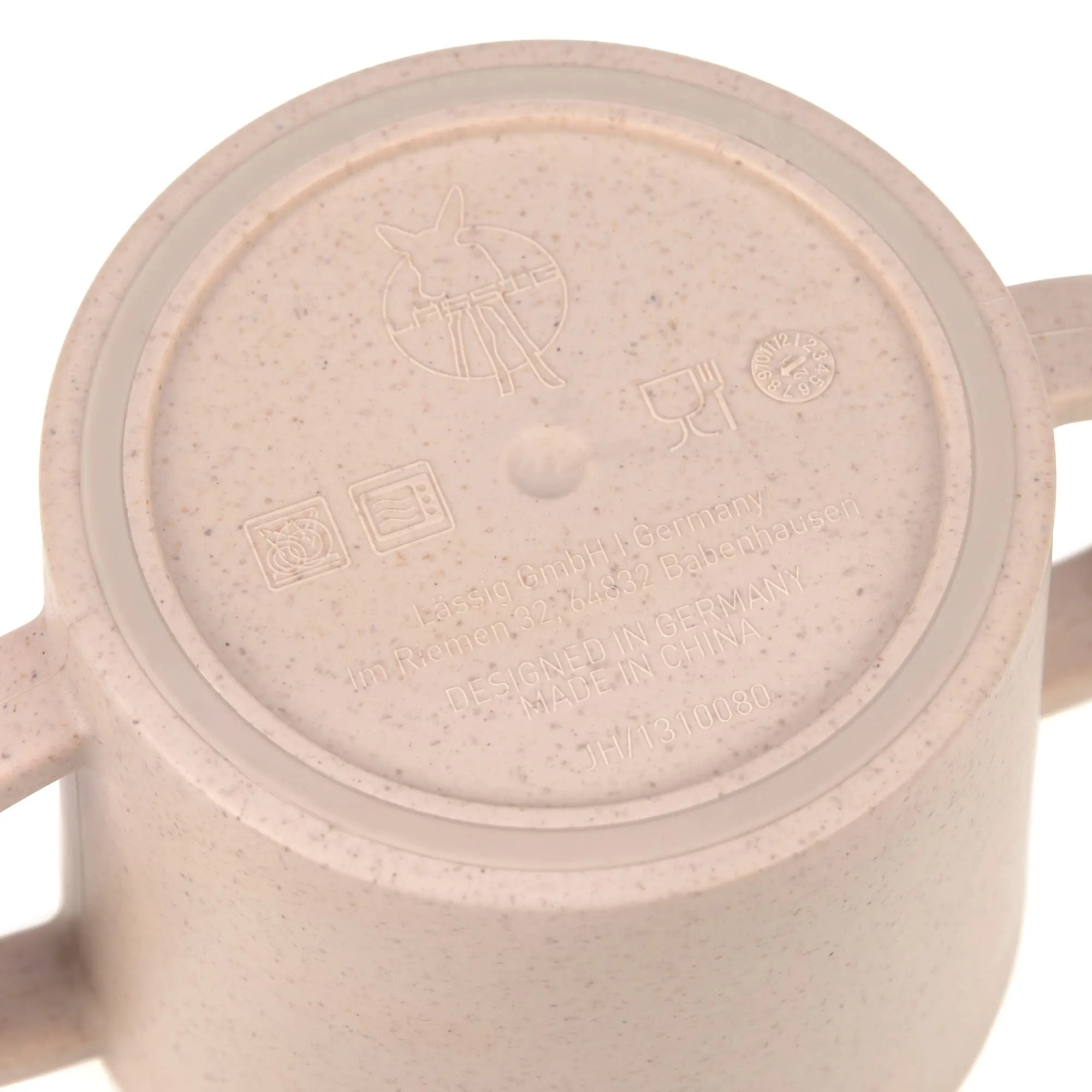 Lässig Tazza per bambini con manico e coperchio rimovibile, 150 ml, warm grey - immagine 3