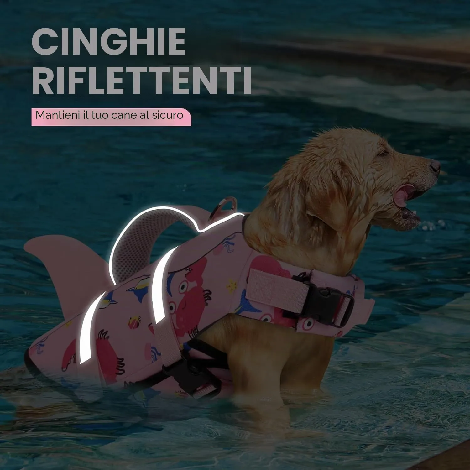 AOFITEE Giubbotto Salvagente per Cani con Pinna di Squalo - immagine 6