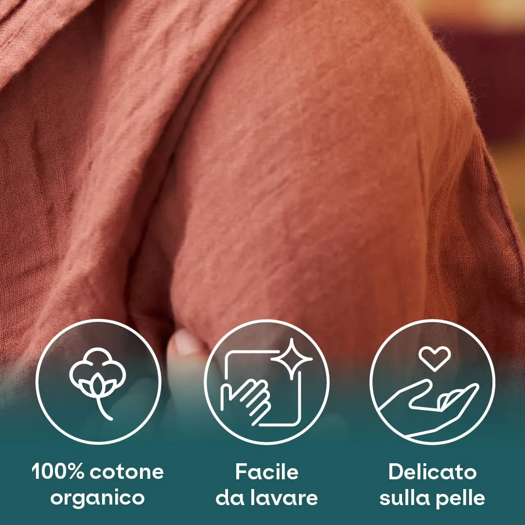 Koala Babycare Mussole Neonato 100% Cotone, 3 Pz 80x80cm, Rosso Terra - immagine 3