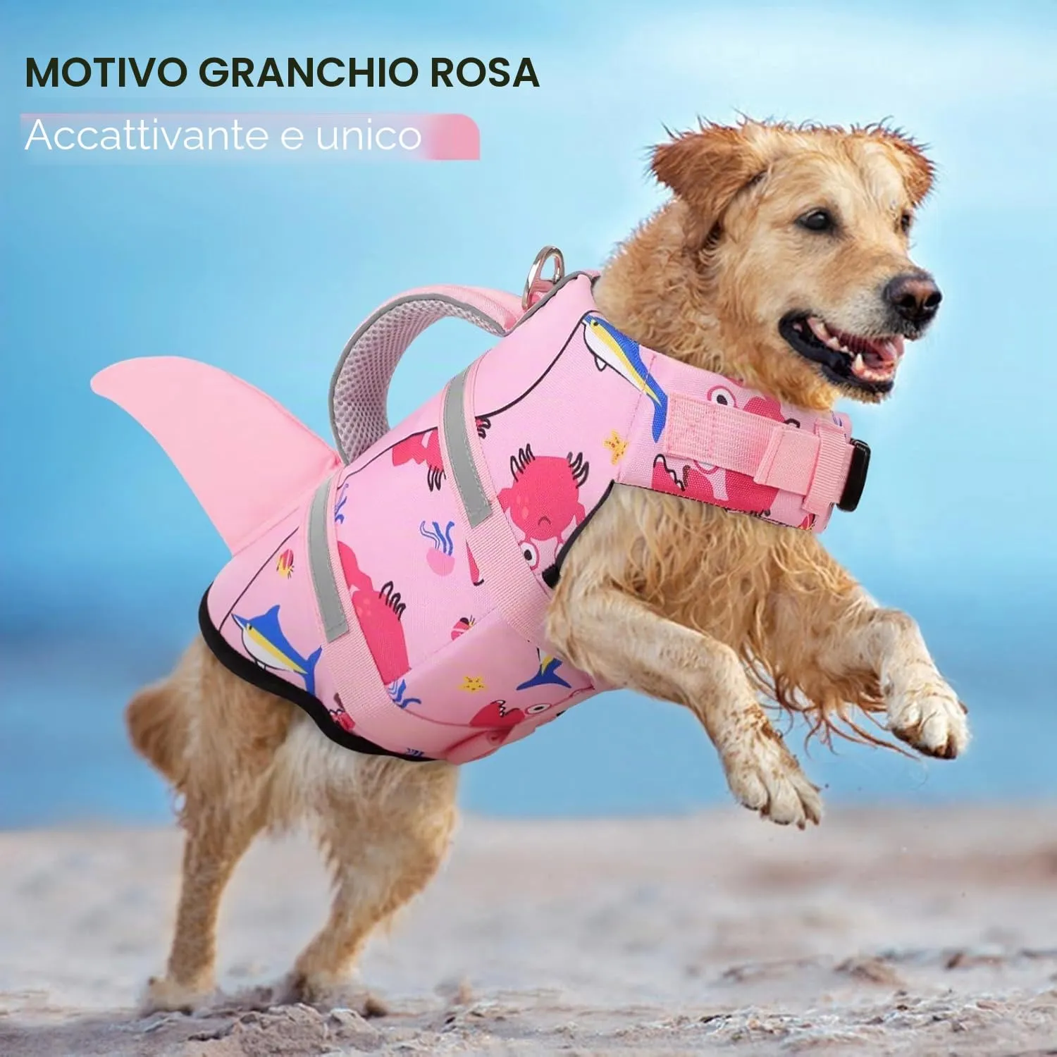 AOFITEE Giubbotto Salvagente per Cani con Pinna di Squalo - immagine 2