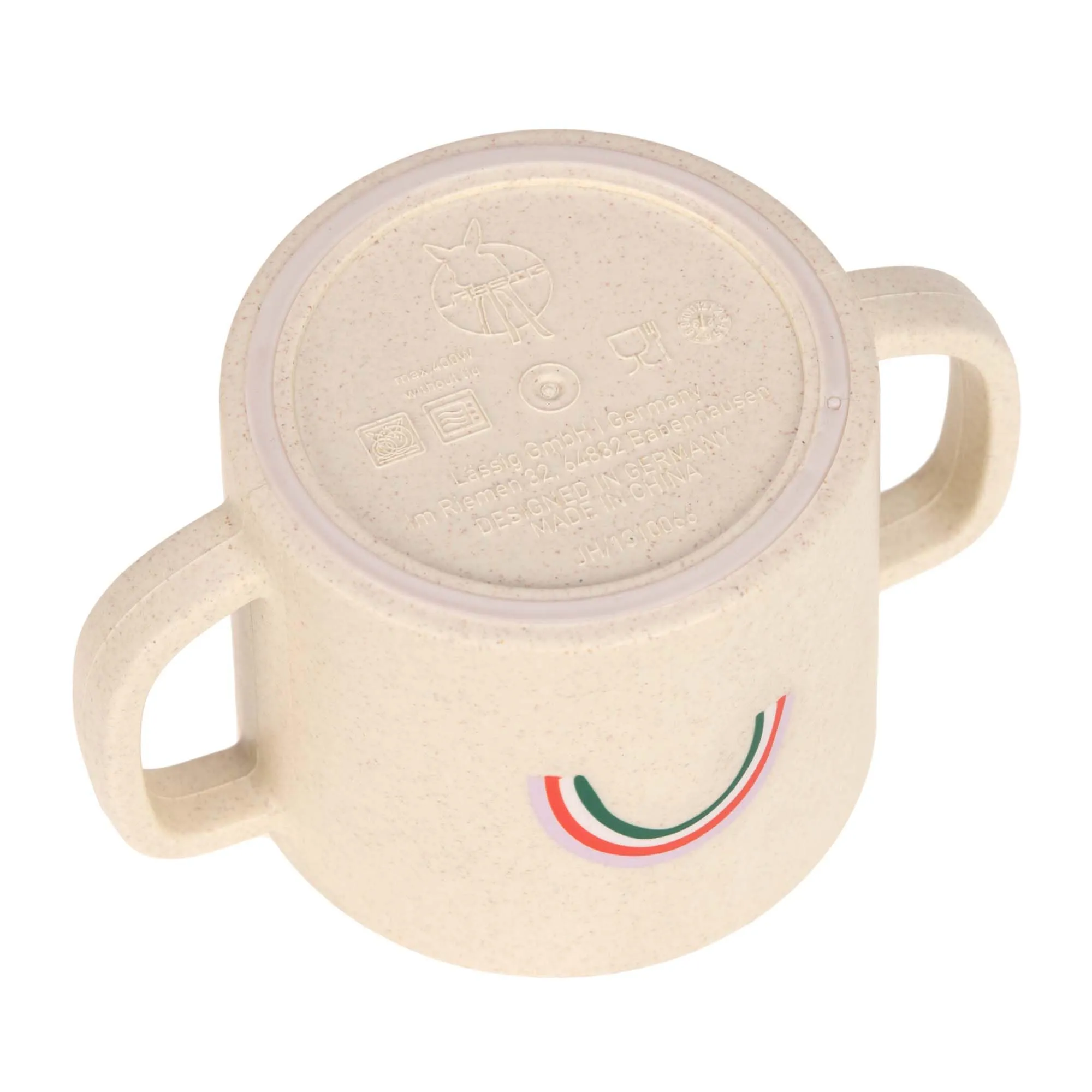 Lässig Tazza per bambini con manico e coperchio rimovibile 150 ml Happy Rascals Smile - immagine 4