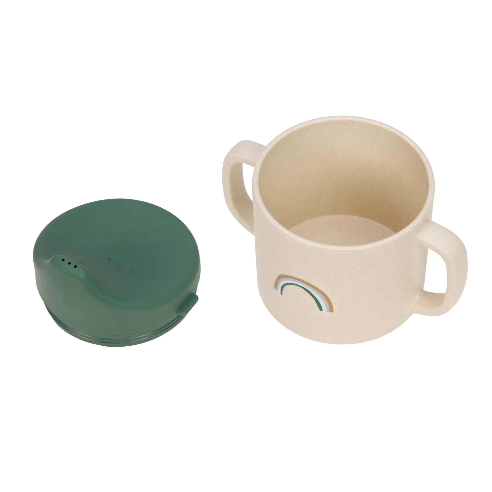 Lässig Tazza per bambini con manico e coperchio rimovibile 150 ml, Little Mateys spicy orange - immagine 3