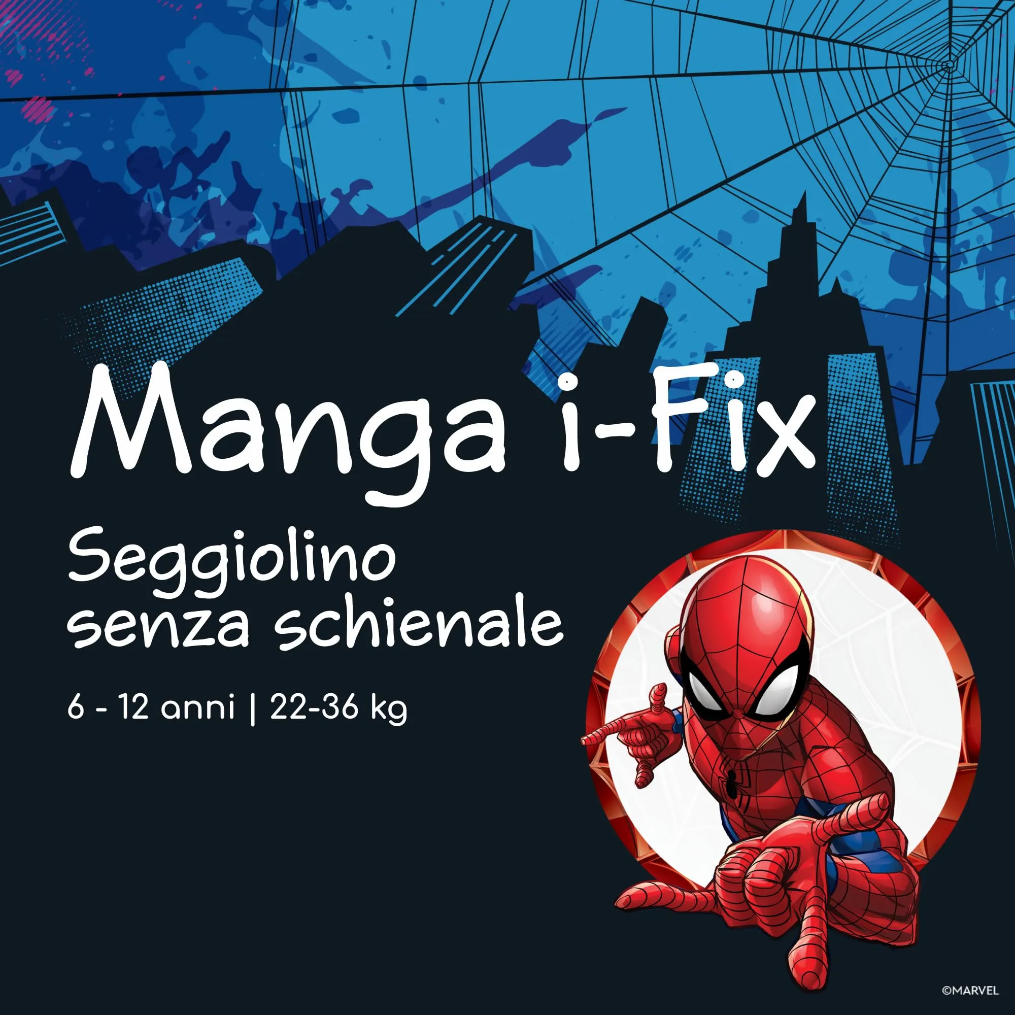 Bebeconfort Marvel Manga i-Fix Rialzo Auto Spiderman, Seggiolino Gruppo 3 ISOFIX, 22-36 kg, 128-150 cm - immagine 2