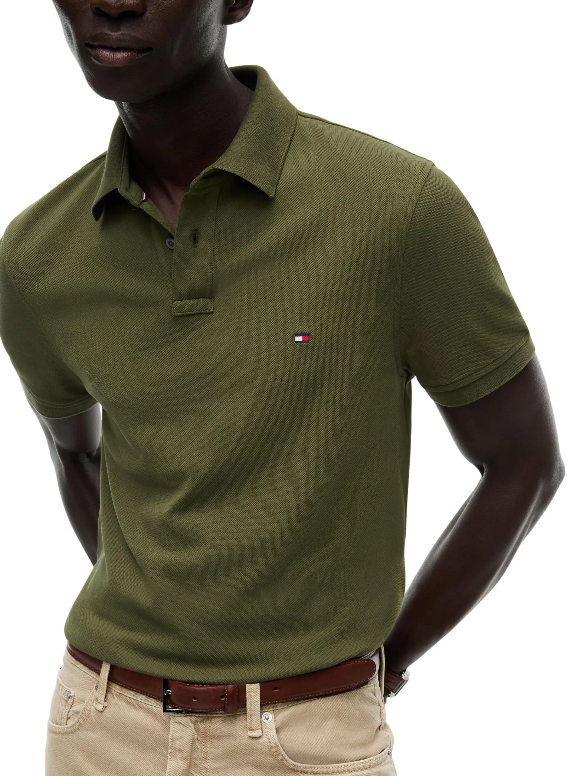 Tommy Hilfiger Polo Uomo 1985 Regular MW0MW17770, Verde Cacciatore, XXL - immagine 3