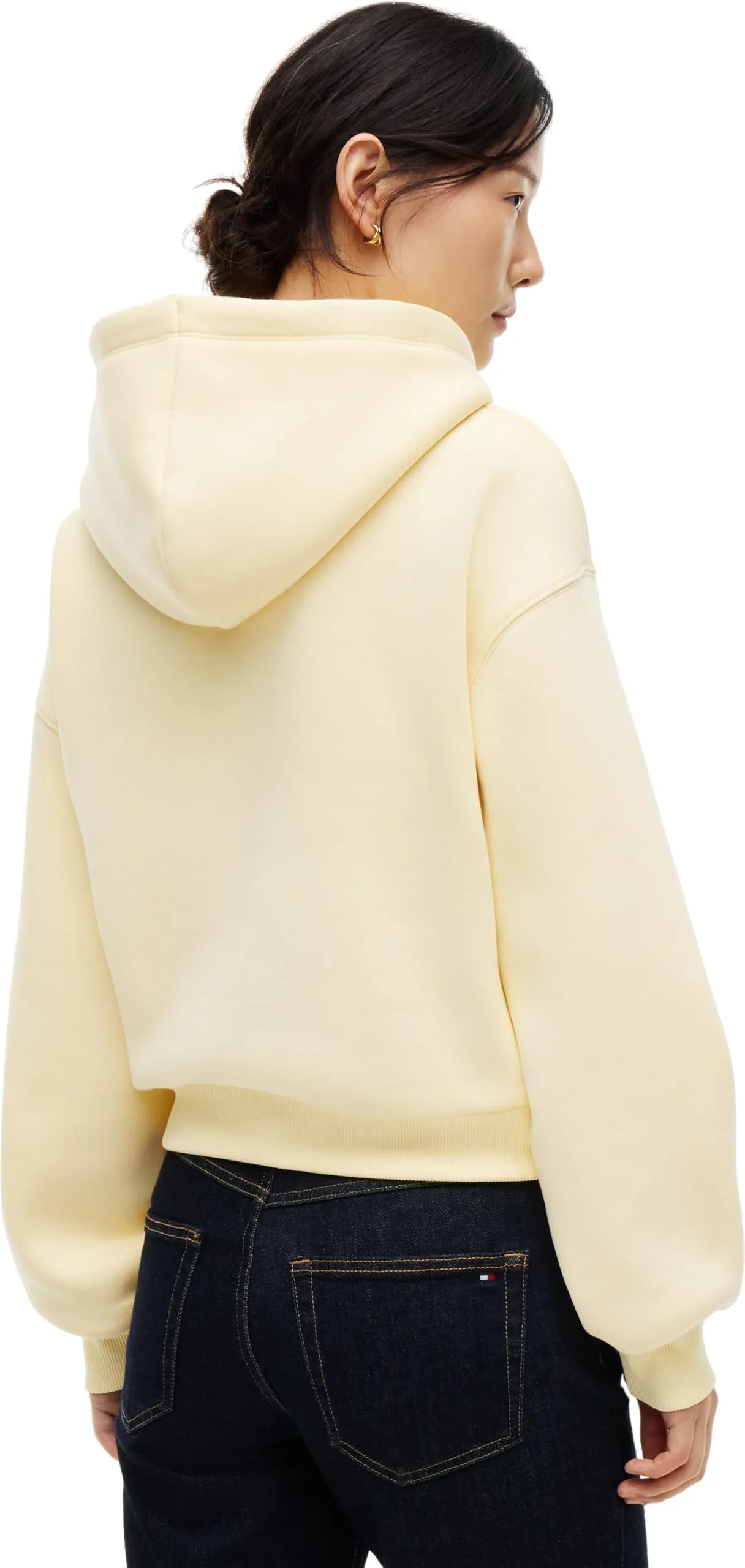 Tommy Hilfiger Felpa con Cappuccio Donna Corp Logo Mdrn WW0WW47832, Frozen Custard, M - immagine 2