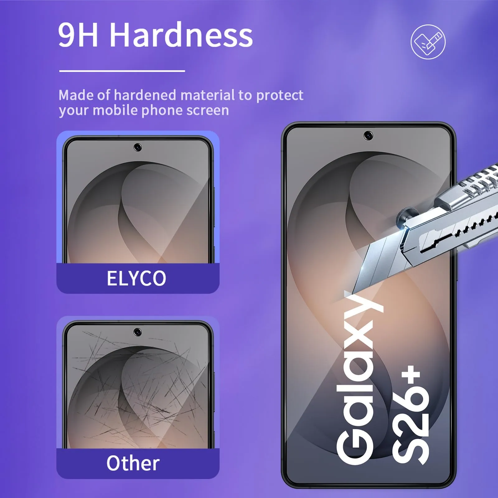 ELYCO Vetro Temperato Privacy per Samsung Galaxy S26 Plus, 2+2 Pezzi - immagine 5
