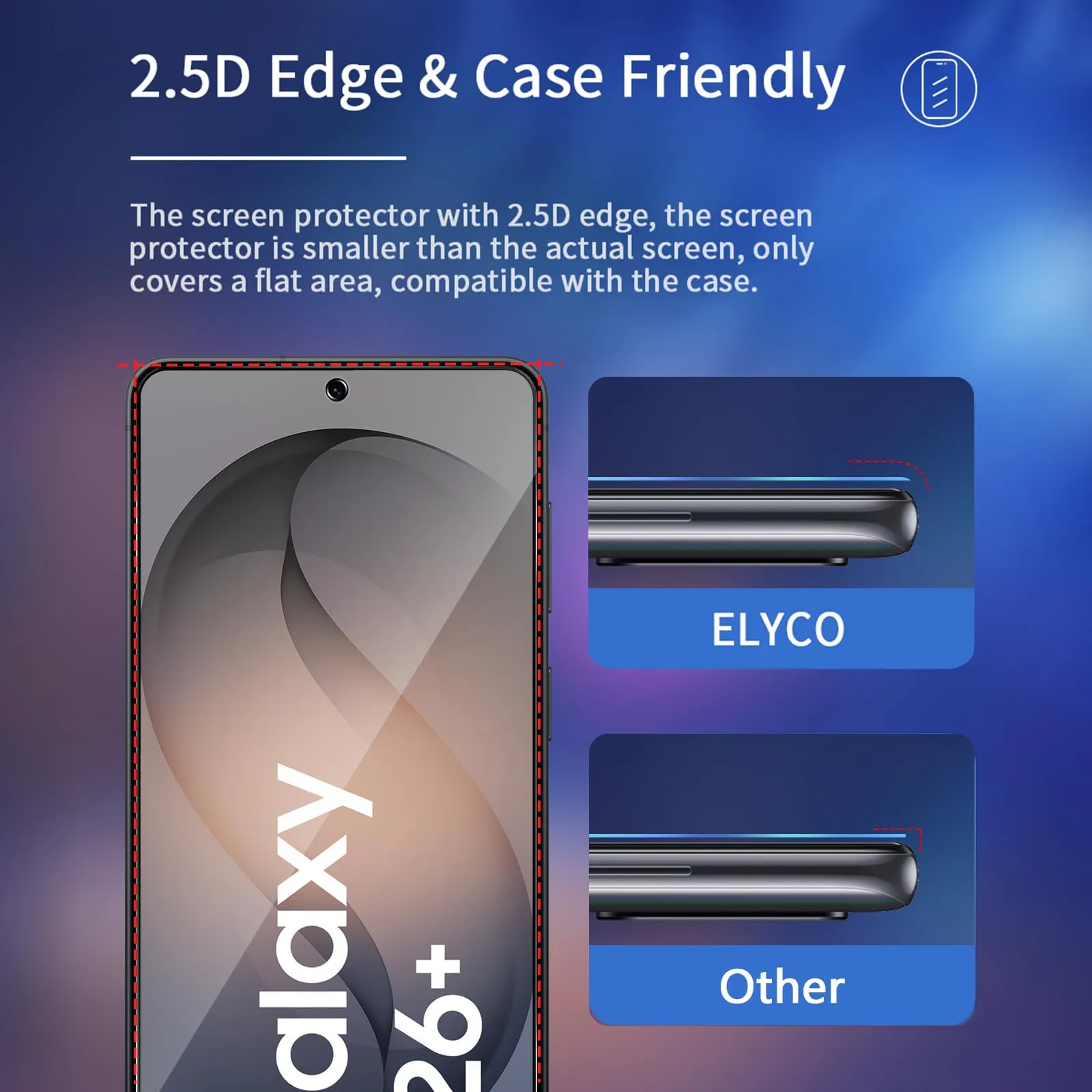 ELYCO Vetro Temperato Privacy per Samsung Galaxy S26 Plus, 2+2 Pezzi - immagine 7