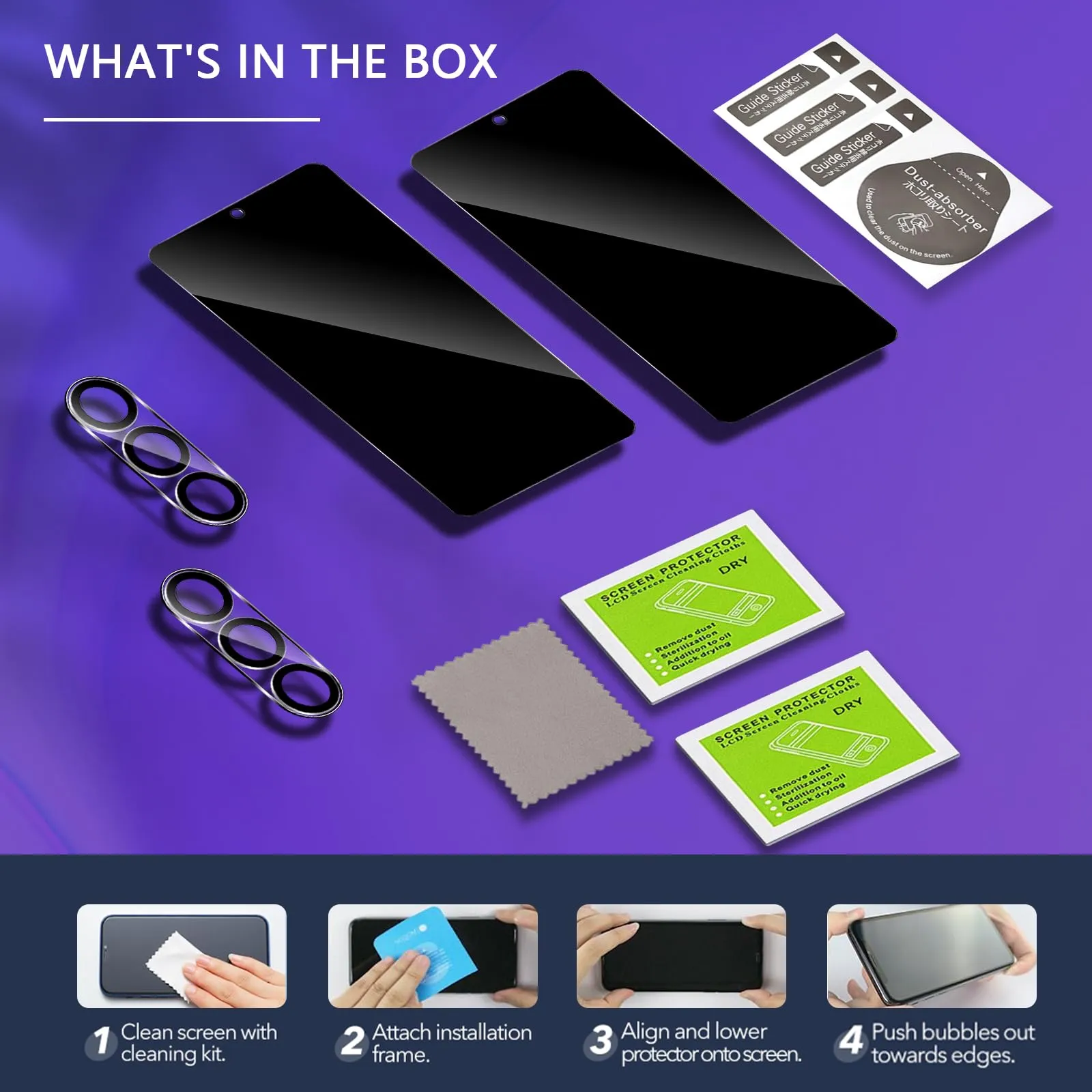 ELYCO Vetro Temperato Privacy per Samsung Galaxy S26 Plus, 2+2 Pezzi - immagine 8