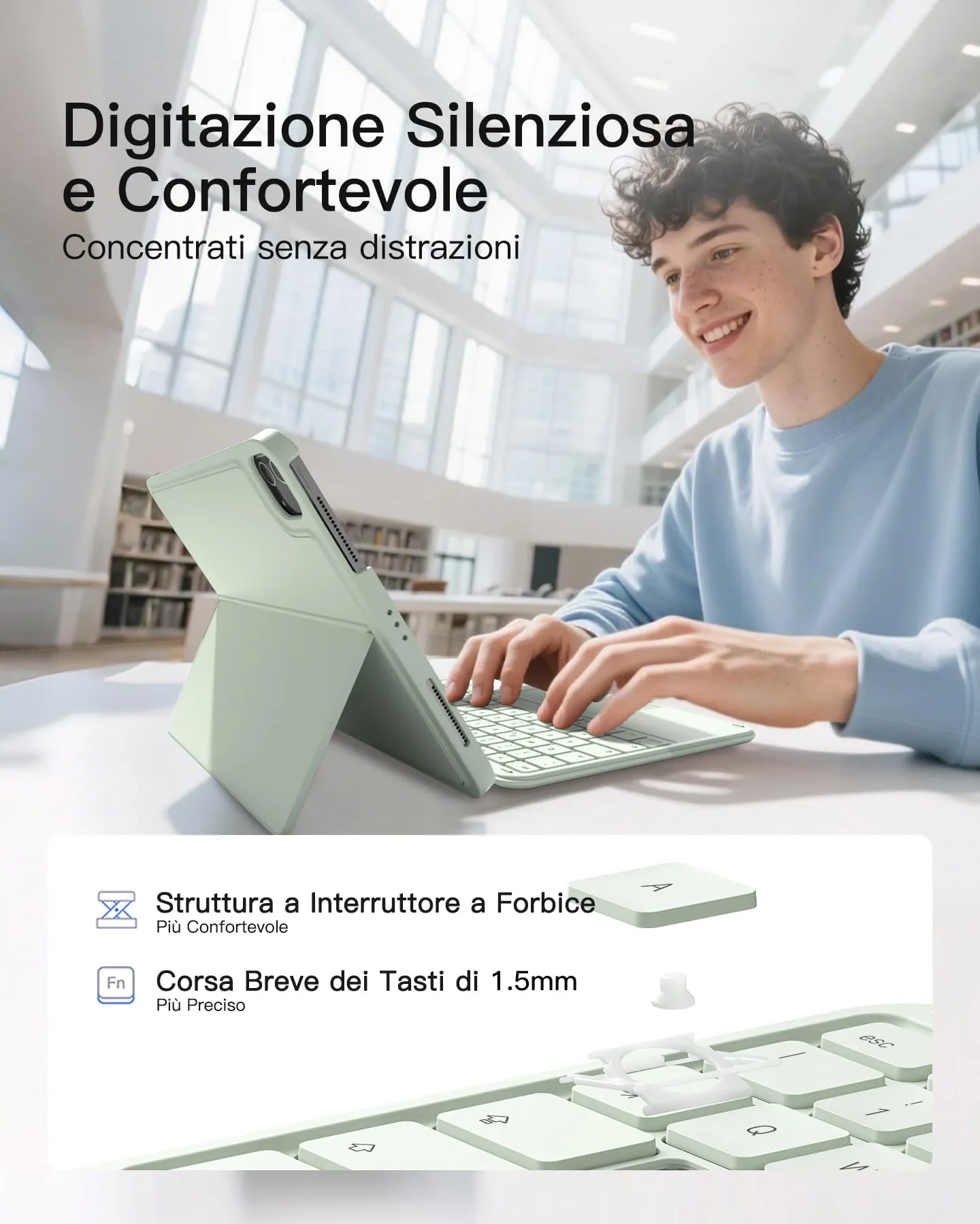 Inateck Custodia Tastiera per iPad A16, 10a Gen - immagine 6
