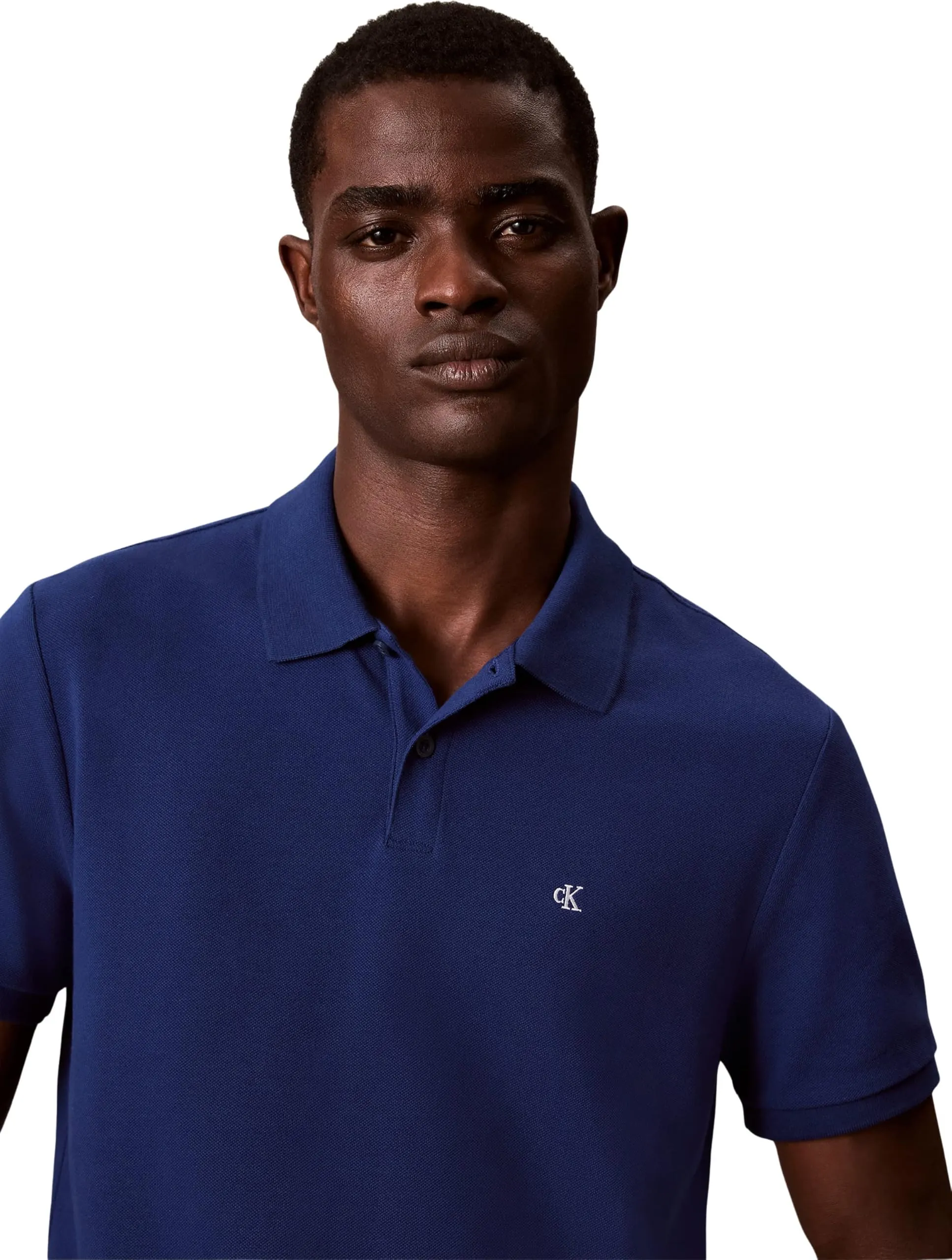 Calvin Klein Polo Uomo Piqué Monogramma LV040EM269 - Estate Blue - XS - immagine 3
