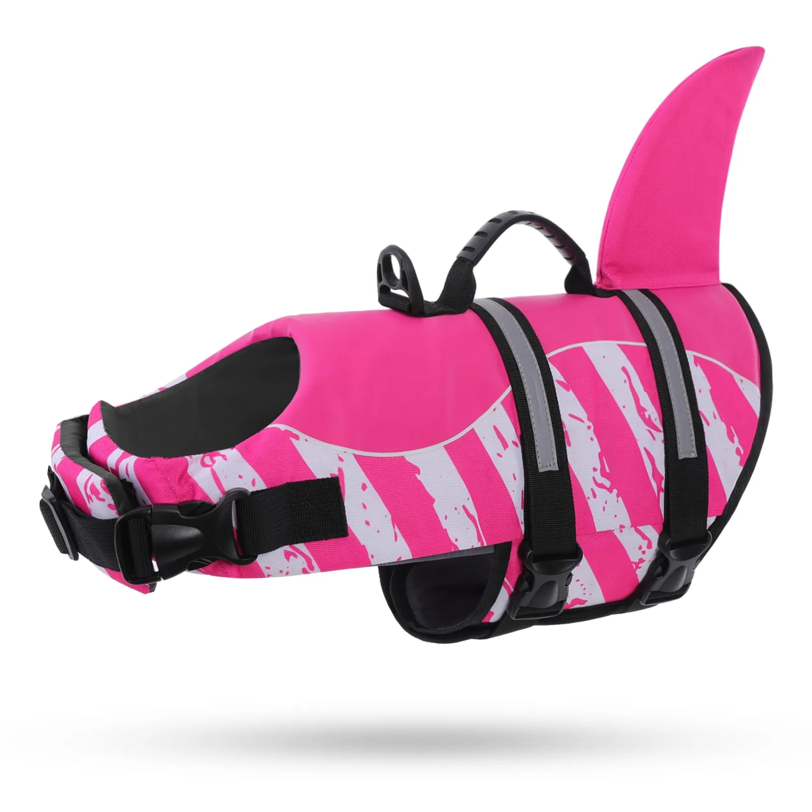 Queenmore Salvagente Cane Squalo, Giubbotto Salvataggio per Piscina e Mare, Pinkwhite, XL - immagine 1
