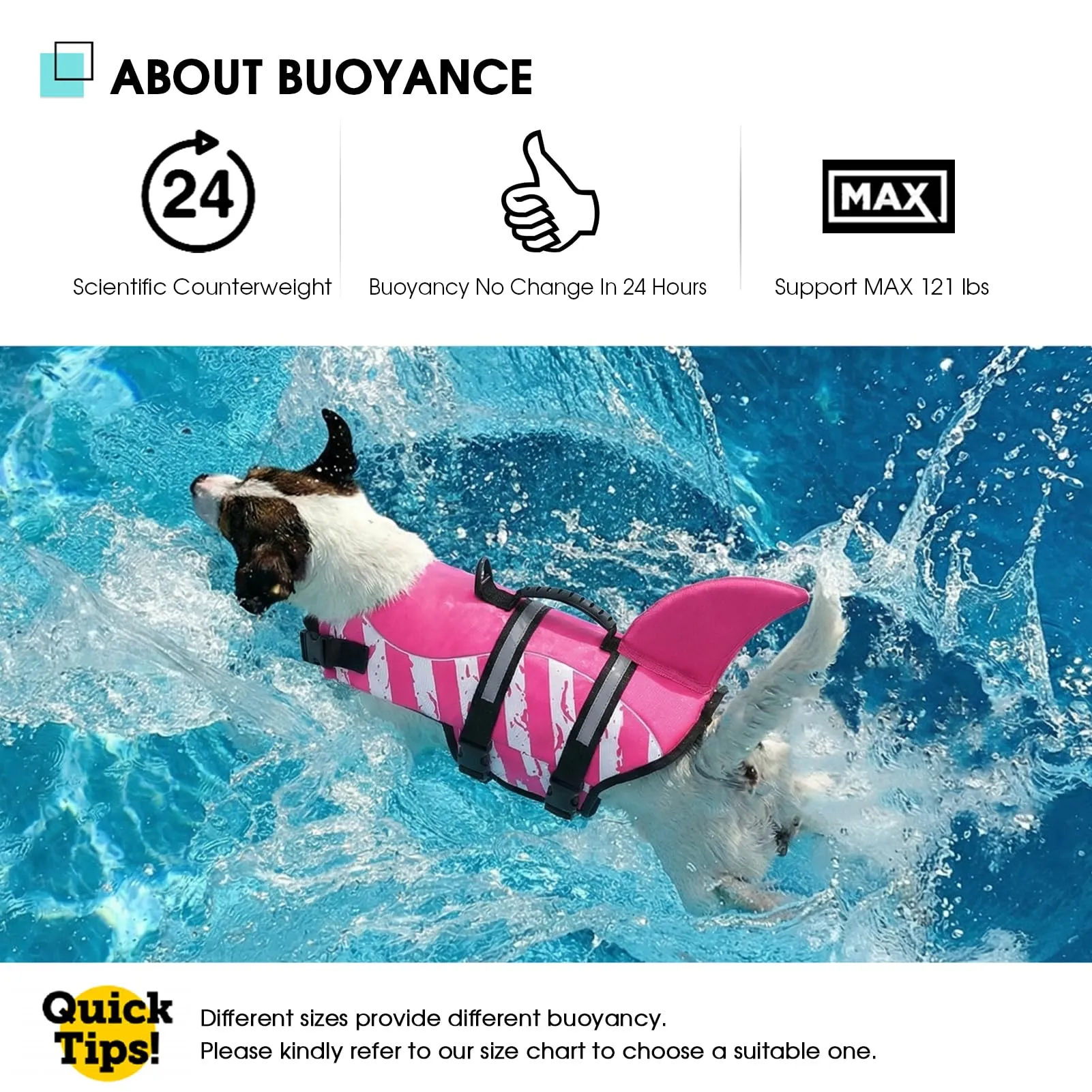 Queenmore Salvagente Cane Squalo, Giubbotto Salvataggio per Piscina e Mare, Pinkwhite, XL - immagine 6