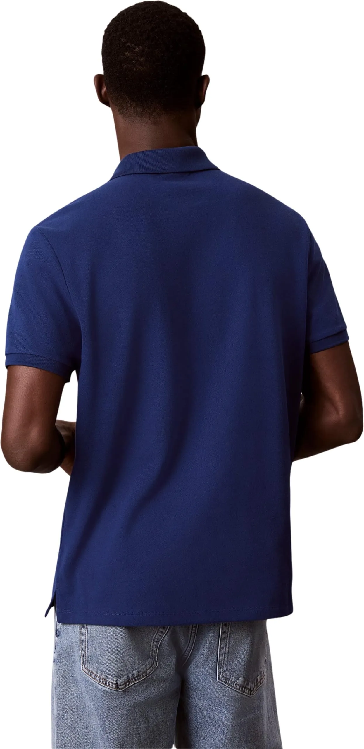 Calvin Klein Polo Uomo in Piqué Monogramma LV040EM269, Blue (Estate Blue), 3XL Plus - immagine 2