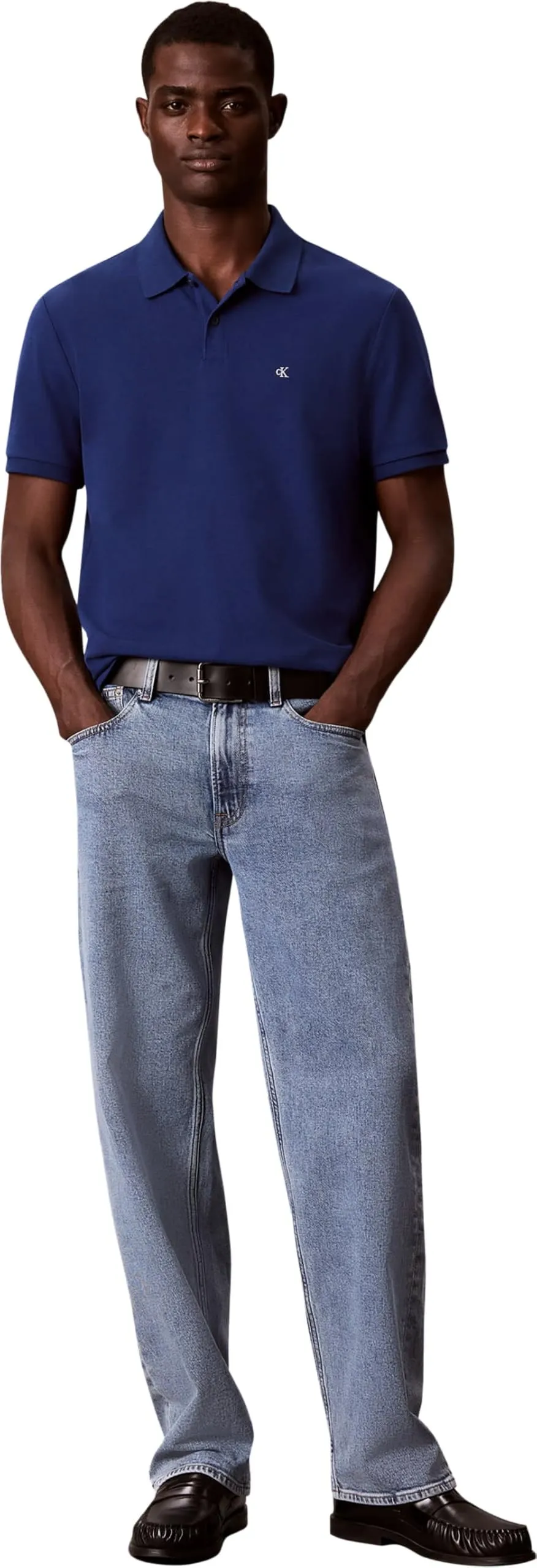 Calvin Klein Polo Uomo in Piqué Monogramma LV040EM269, Blue (Estate Blue), 3XL Plus - immagine 4