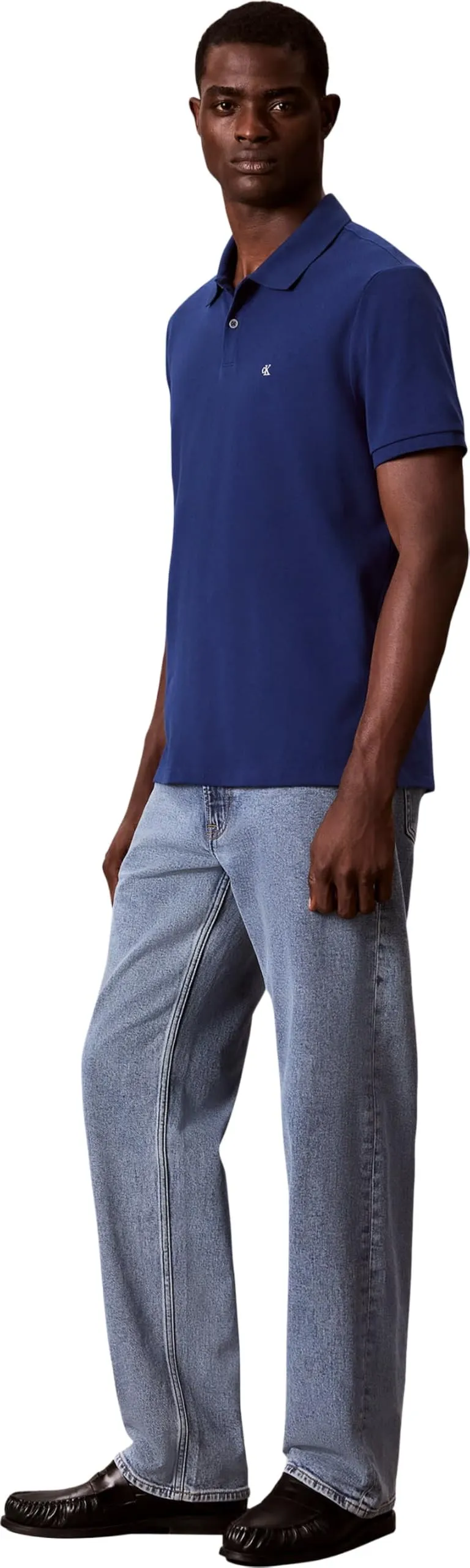 Calvin Klein Polo Uomo in Piqué Monogramma LV040EM269, Blue (Estate Blue), 3XL Plus - immagine 6
