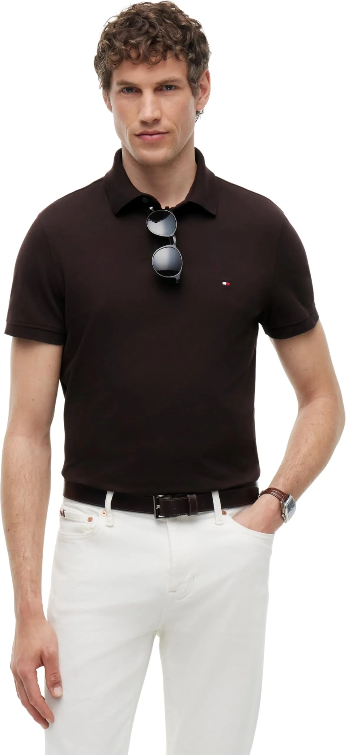 Tommy Hilfiger Polo Uomo 1985 Regular MW0MW17770, Chocolate, XXL - immagine 1