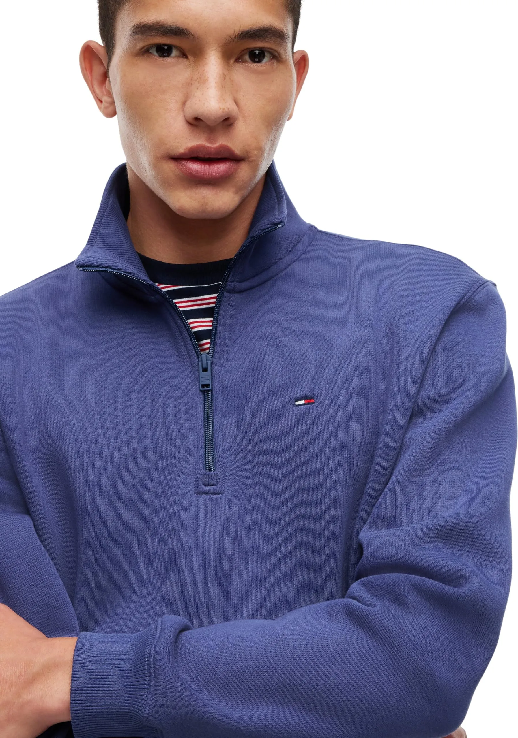 Tommy Jeans Felpa Uomo Mezza Zip, Blu Basic Navy, 4XL Plus - immagine 5