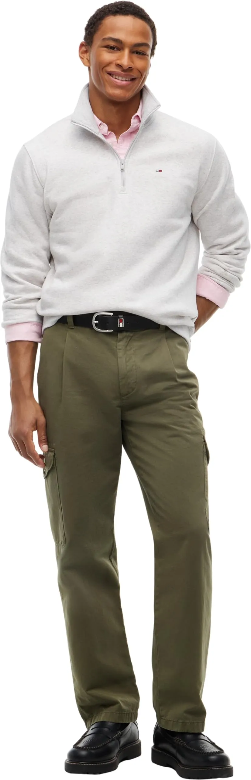 Tommy Jeans DM0DM20339 Felpa da Uomo in Pile con Zip a 1/4, Grigio Ghiaccio, XXL - immagine 4