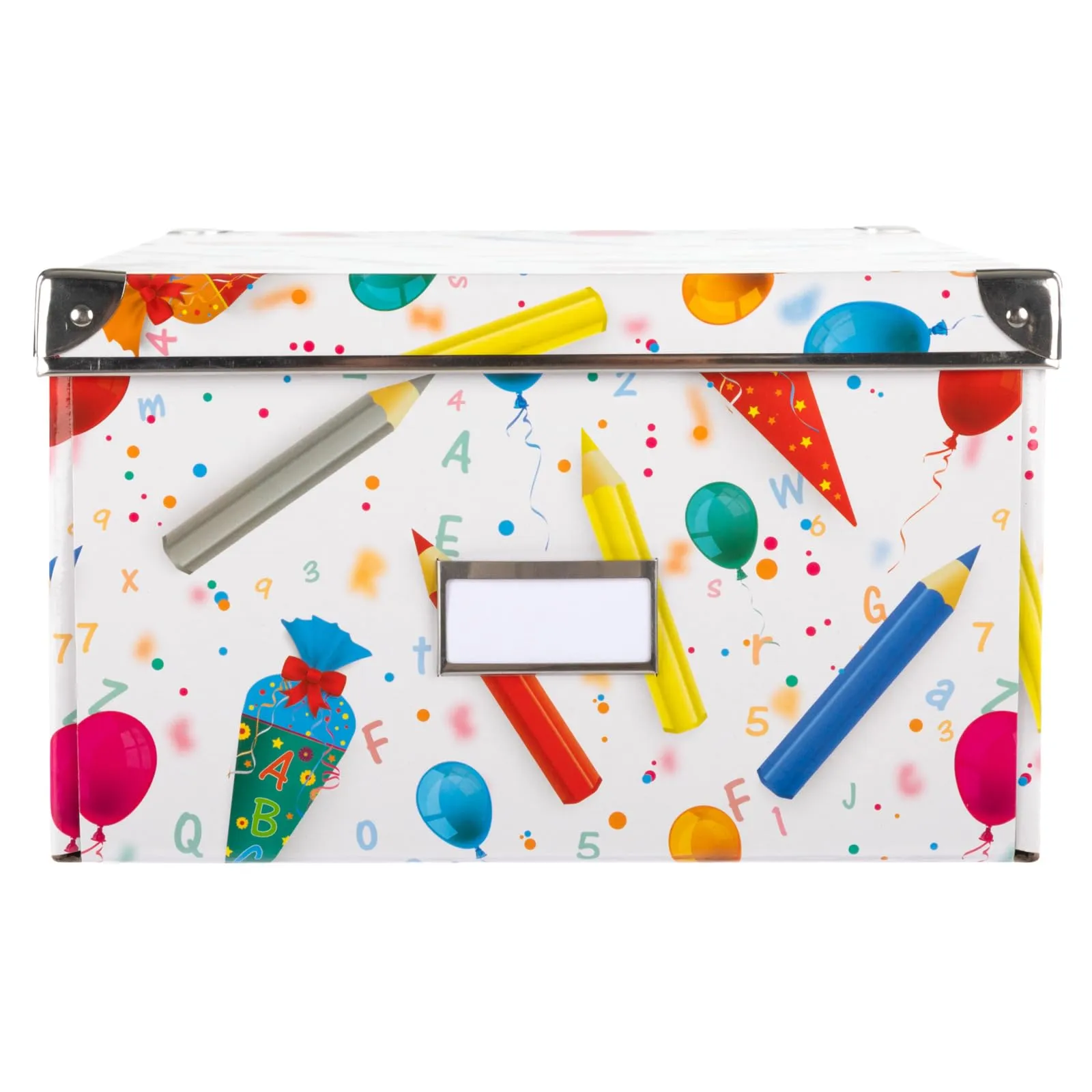 Idena 20225 Scatola portaoggetti con coperchio, Motivo Scuola, 35 x 28 x 17 cm - immagine 2