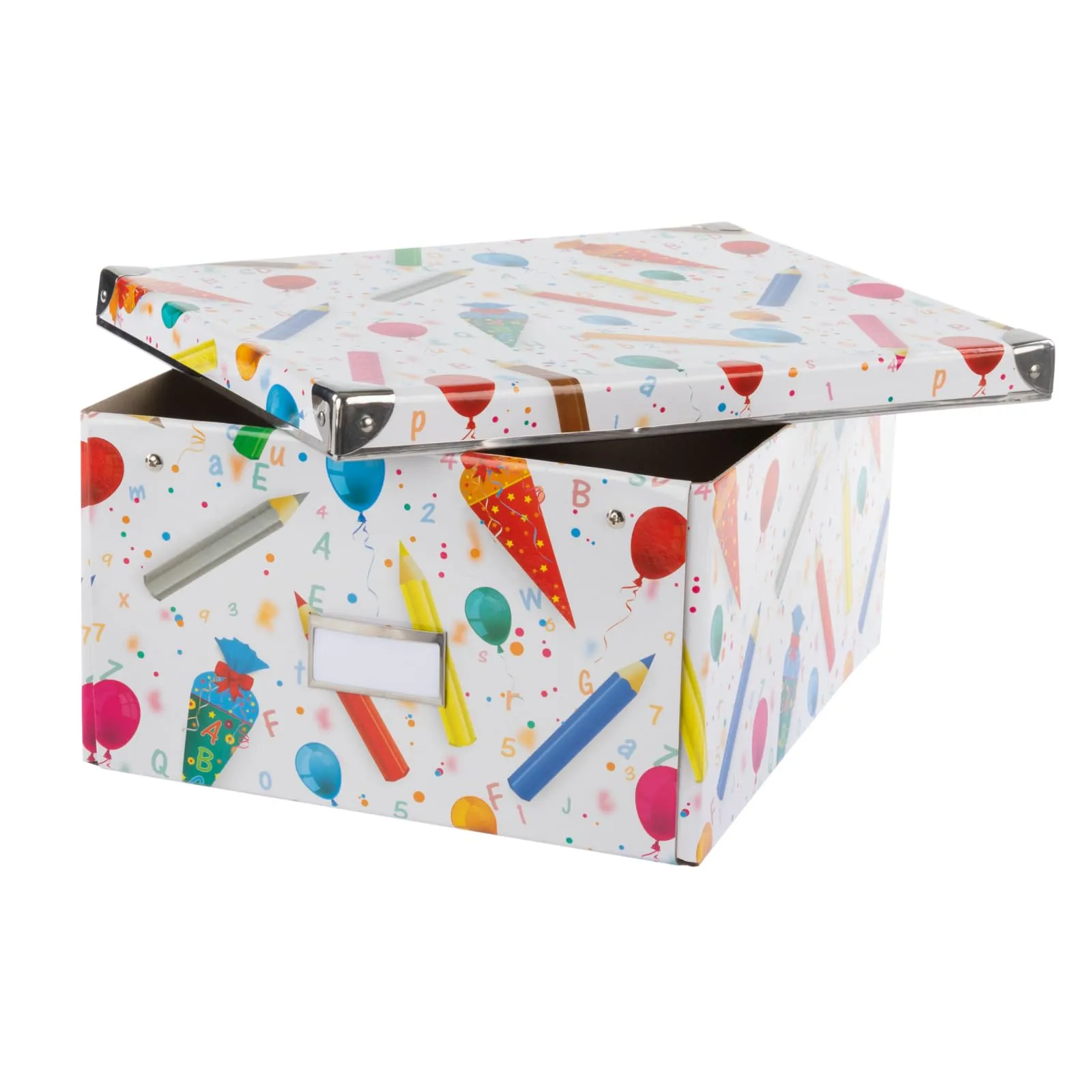 Idena 20225 Scatola portaoggetti con coperchio, Motivo Scuola, 35 x 28 x 17 cm - immagine 3