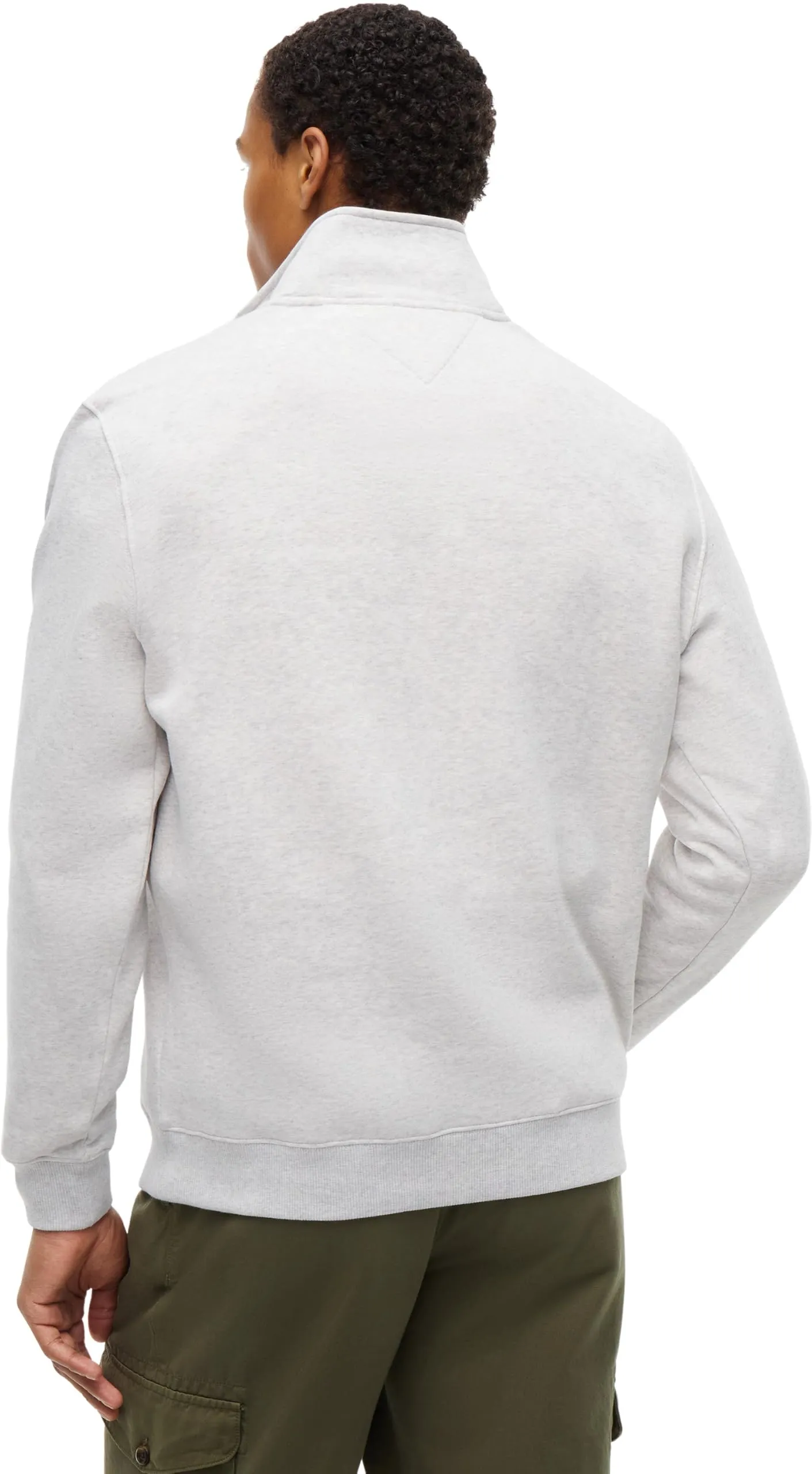 Tommy Jeans Felpa Uomo Mezza Zip, Grigio Ghiaccio, 4XL Plus - immagine 2