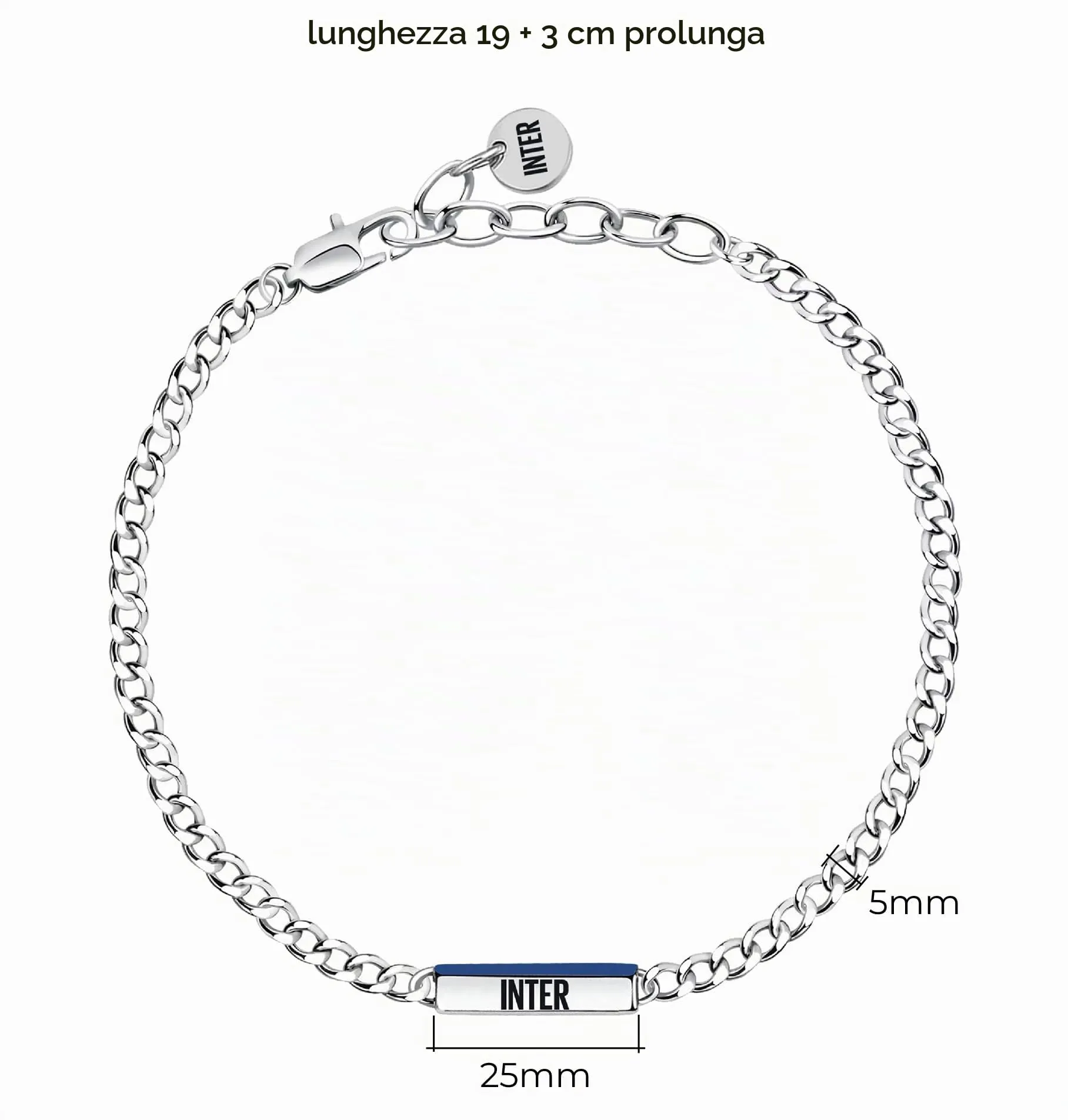 Clondo Bracciale Inter in Acciaio Slim Plate Chain - immagine 4