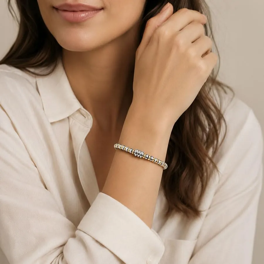 SAGA GIOIELLI Bracciale Uomo in Acciaio Inossidabile Regolabile 17,5 + 3,5 cm Dorato-Argento - immagine 3