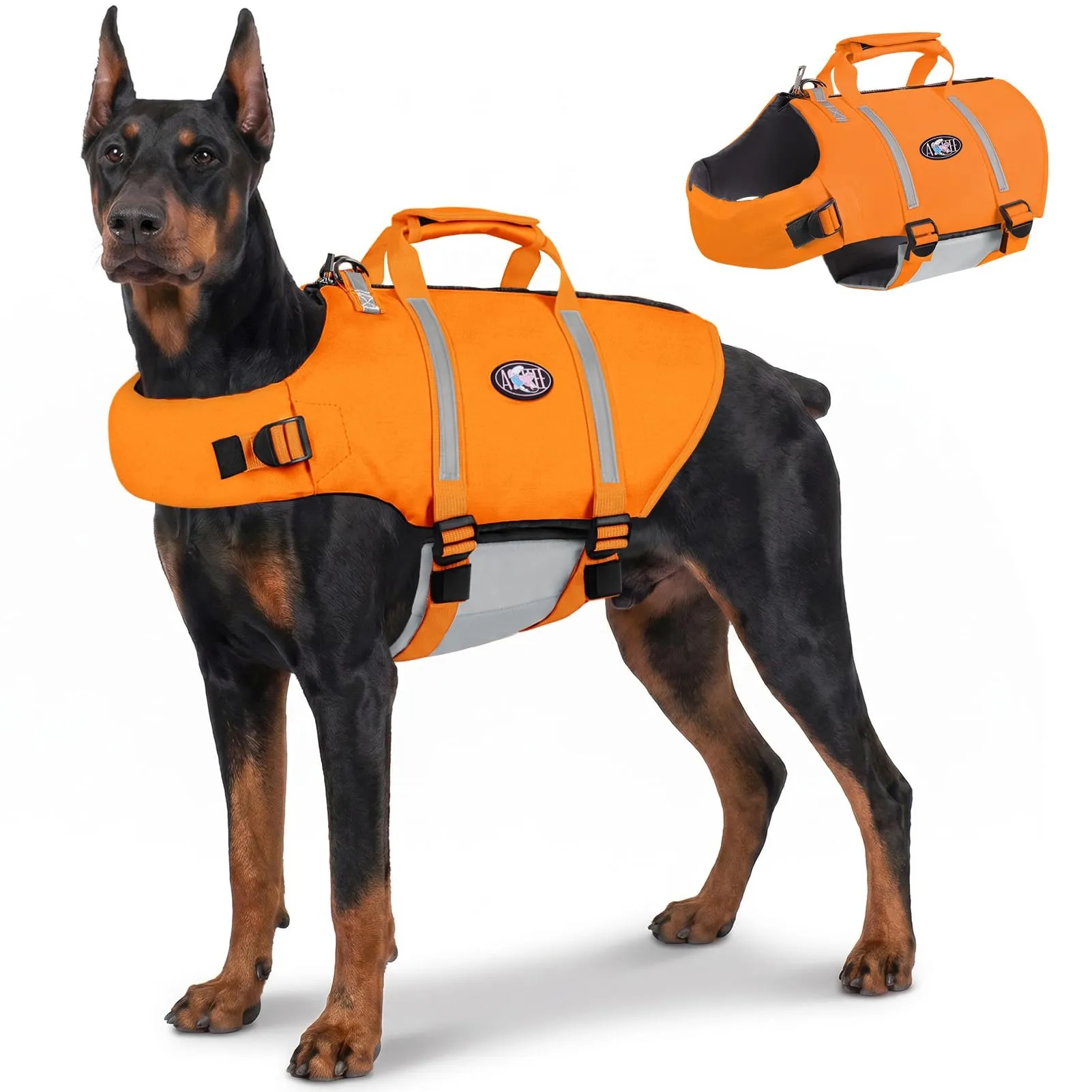 AOFITEE Giubbotto Salvagente per Cani, Arancione, XXL - immagine 1