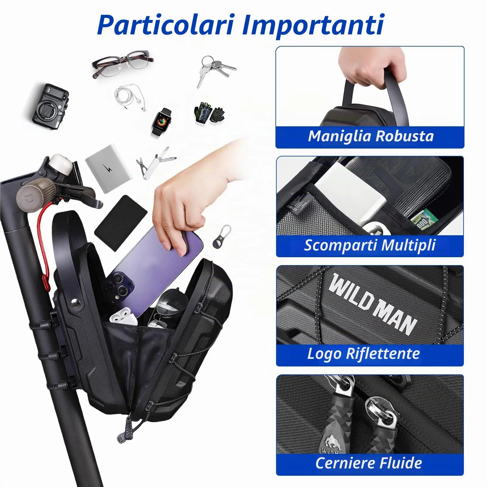 flintronic Borsa per Monopattino Elettrico, 2L Impermeabile per Xiaomi Ducati Ninebot ES1 ES2 ES3 ES4 - immagine 3