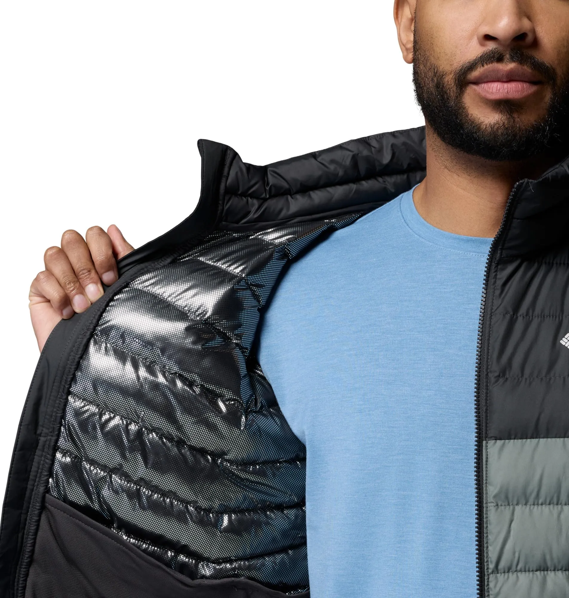 Columbia Powder Lite 2 Men's Down Jacket, Sedona Sage/Shark, S - immagine 6
