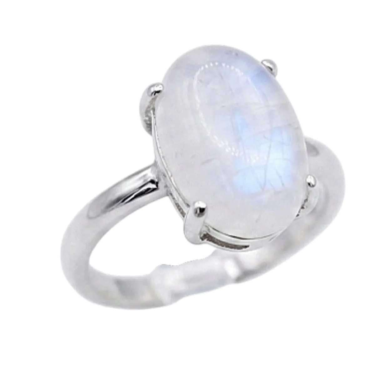 Generico Anello Regolabile in Pietra Dura Naturale (Pietra di Luna - Labradorite Bianca) - immagine 1