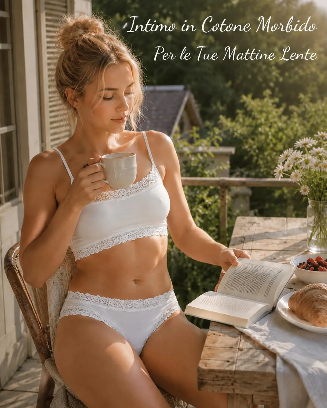 ALL OF SHE Biancheria Intima da Donna in Cotone, Slip Brasiliani e Hipster in Pizzo, 6 Pezzi, S - immagine 2