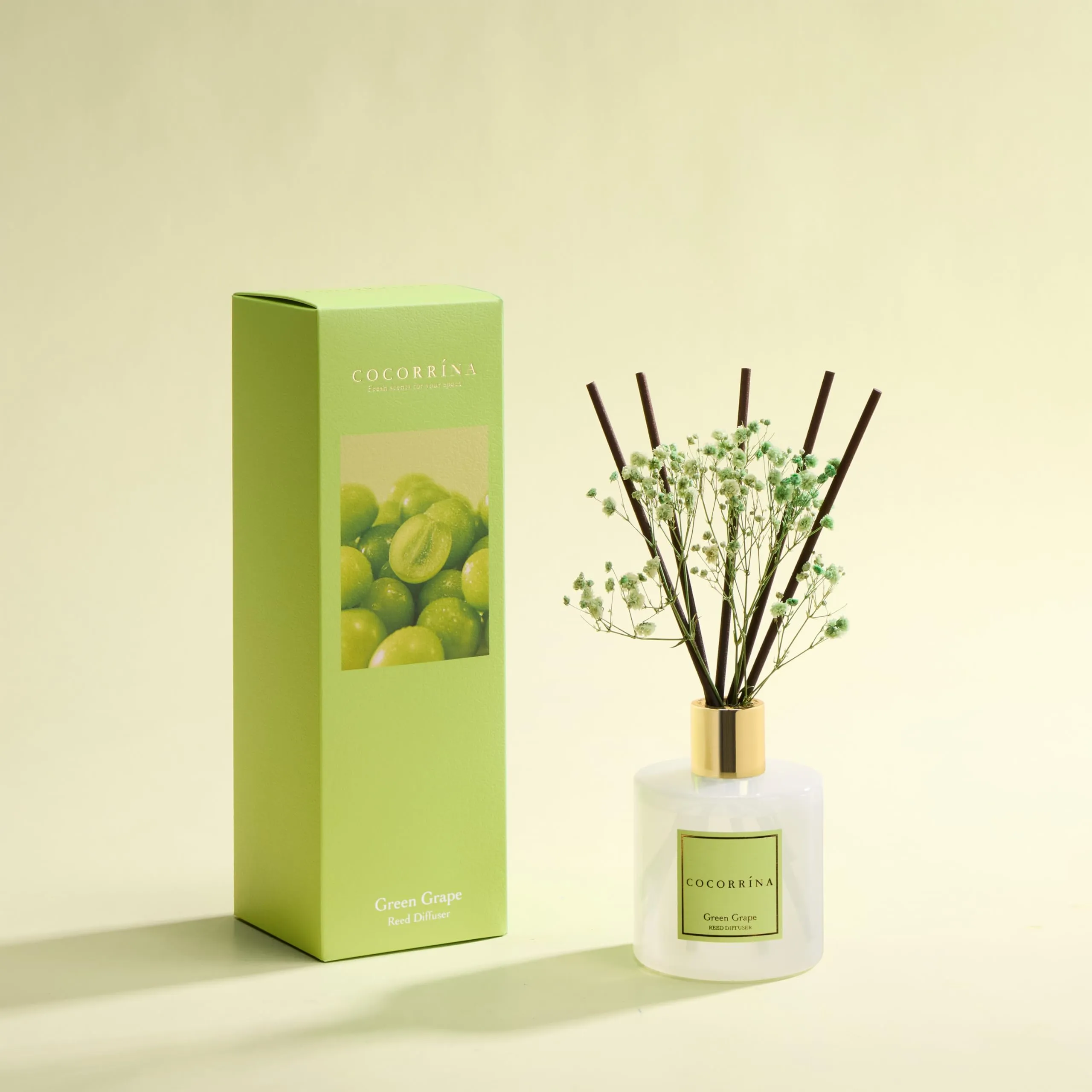 COCORRÍNA Diffusore Profumato Green Grape, 200ml con Bastoncini - immagine 2