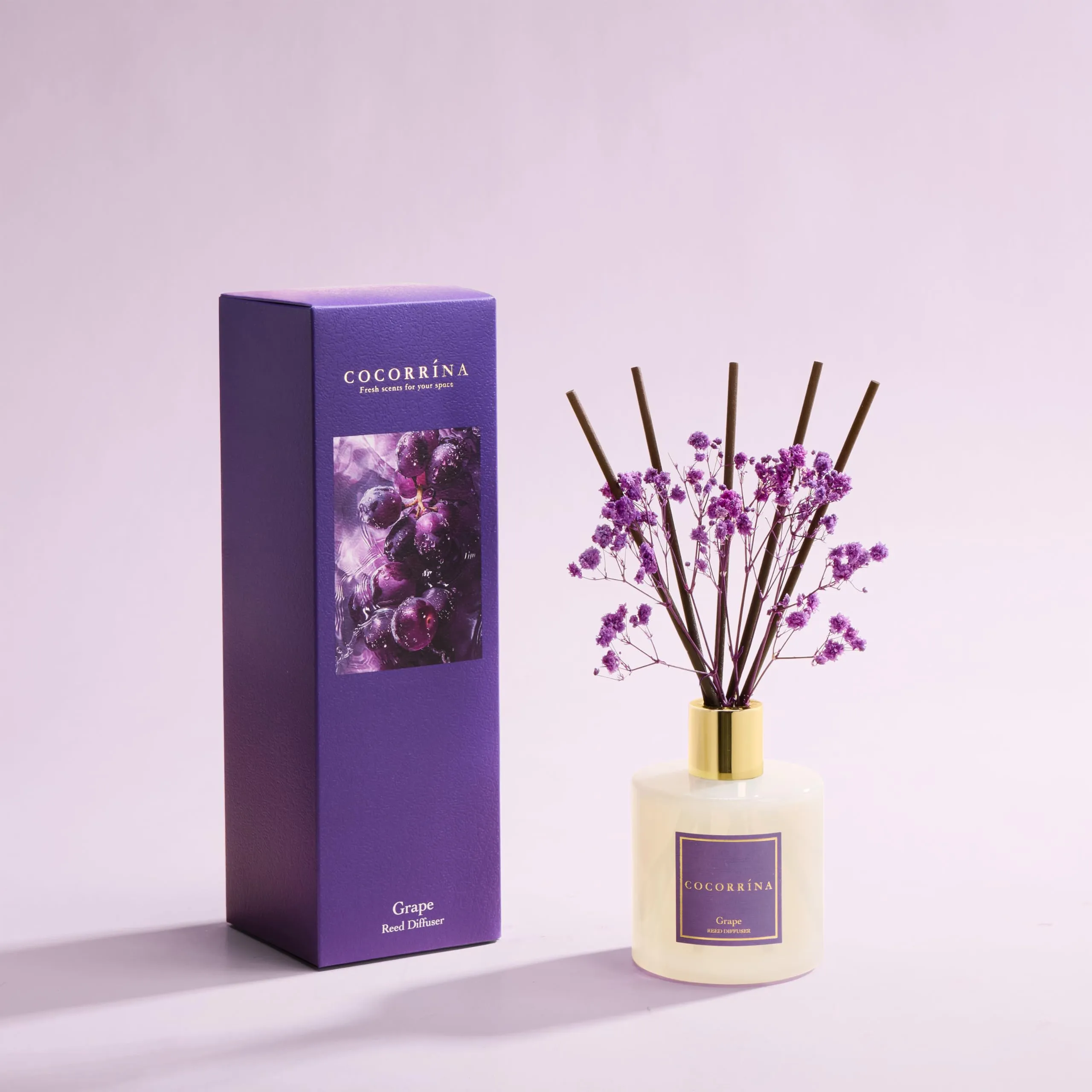 COCORRÍNA Diffusore Profumo Ambiente Grape con Bastoncini, 200ml - immagine 2
