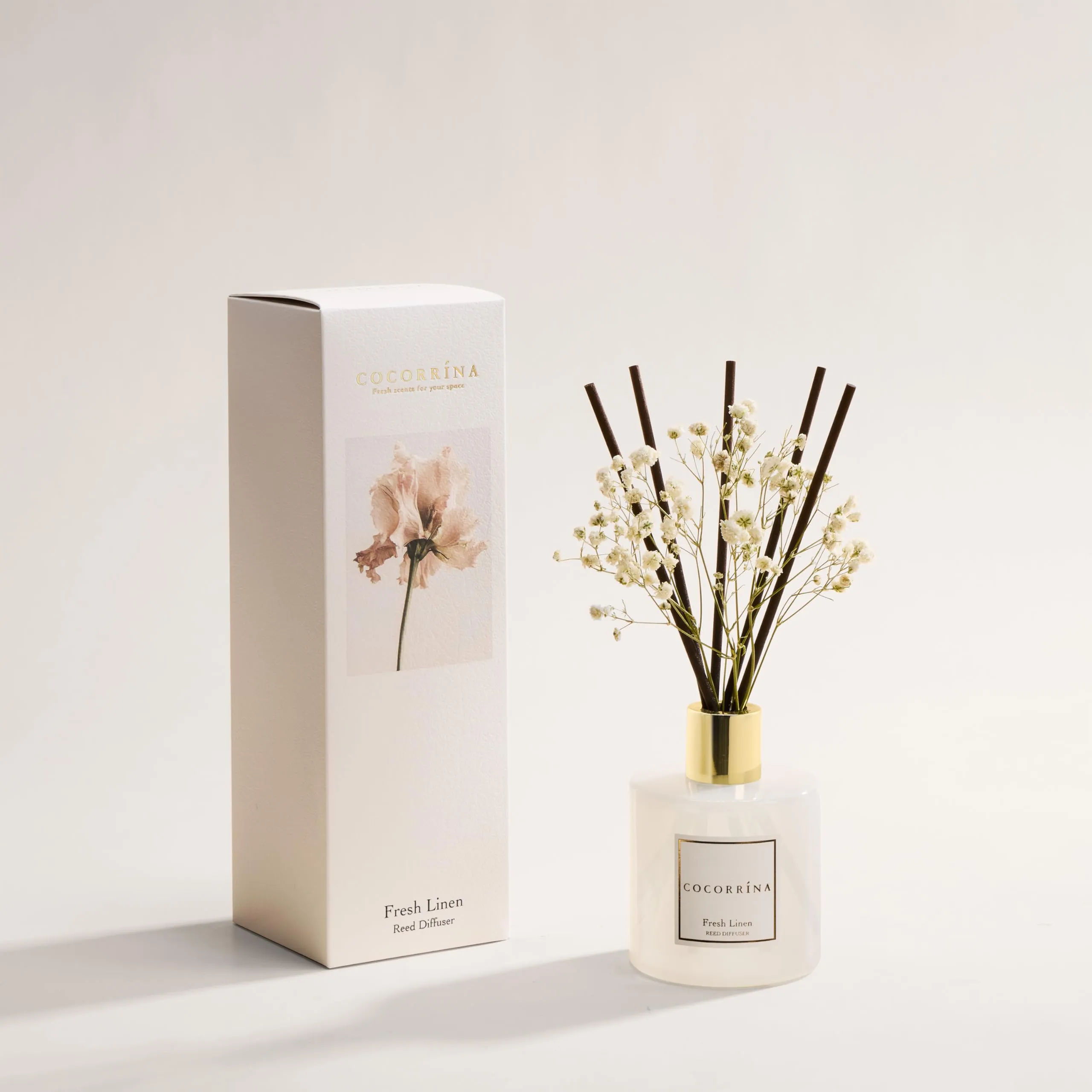 COCORRÍNA Diffusore Profumo Ambiente Fresh Linen, 200ml con Bastoncini - immagine 2