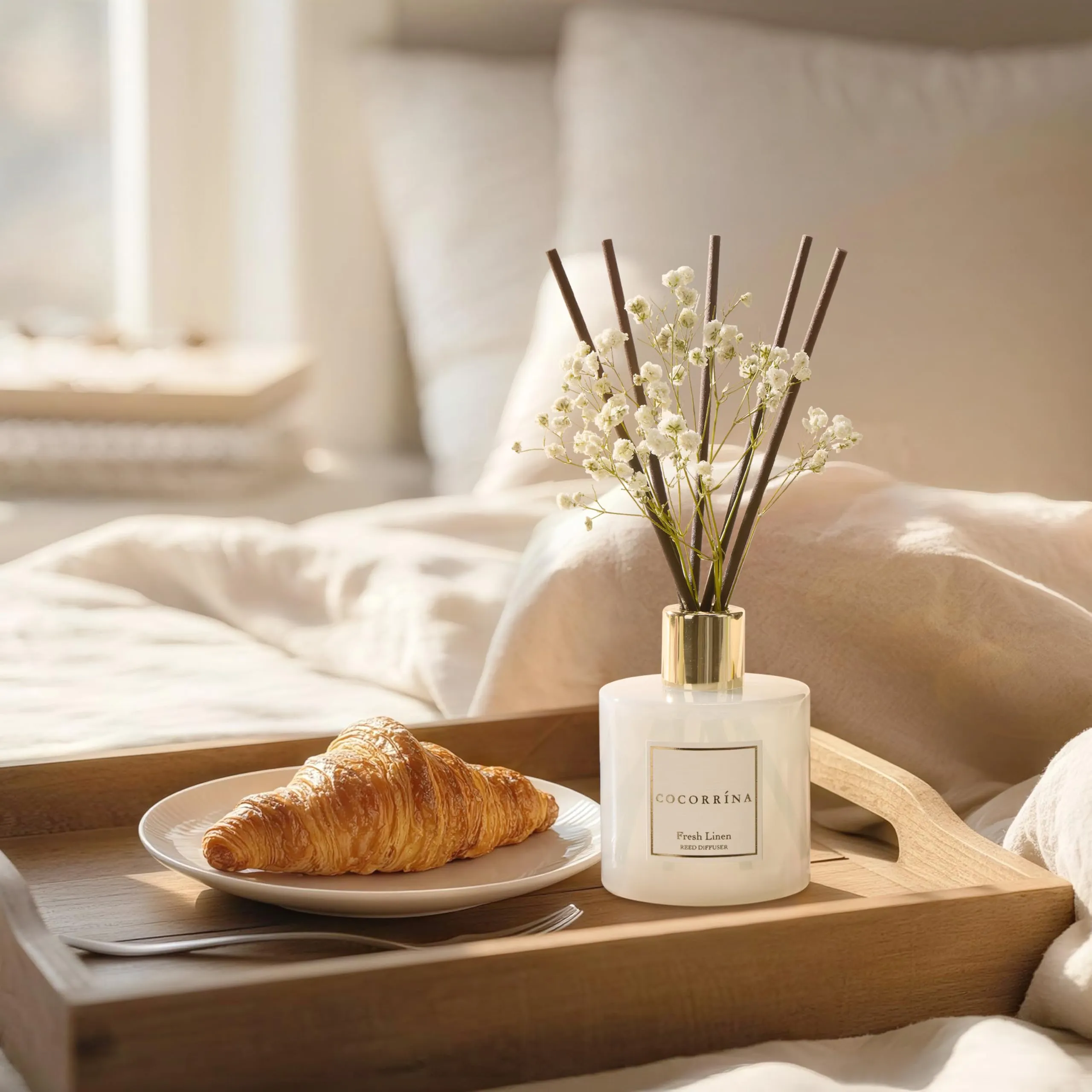 COCORRÍNA Diffusore Profumo Ambiente Fresh Linen, 200ml con Bastoncini - immagine 3