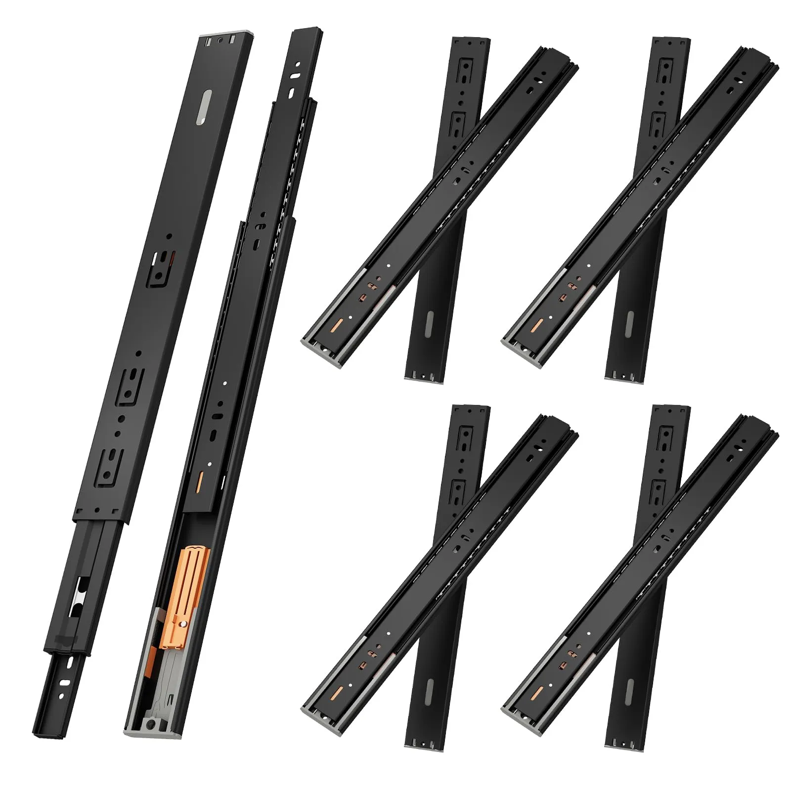 NECILO Guide Push-to-Open per Cassetti 350 mm, Estrazione Totale, F45 - immagine 1