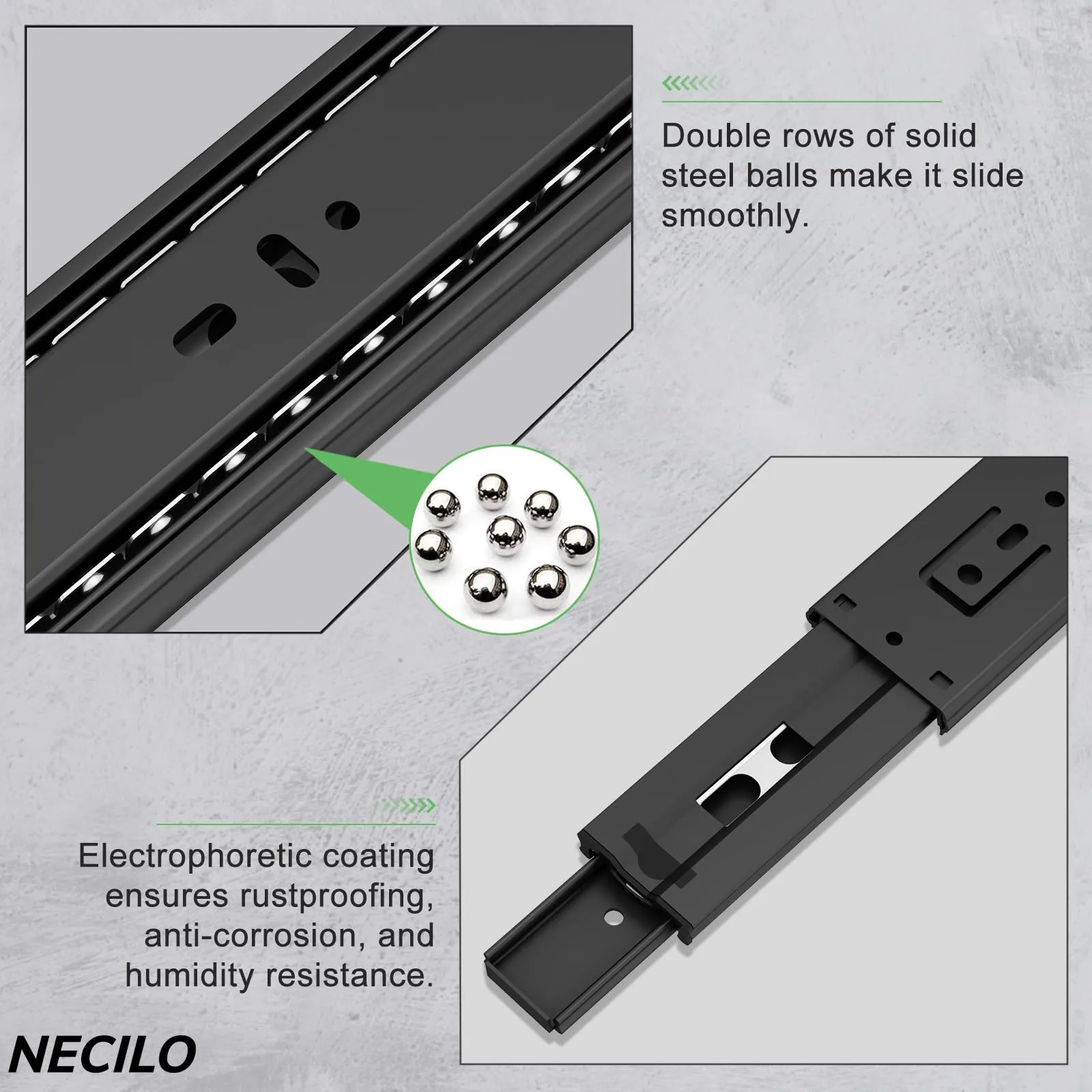 NECILO Guide Push-to-Open per Cassetti 300 mm, Estrazione Totale - immagine 5