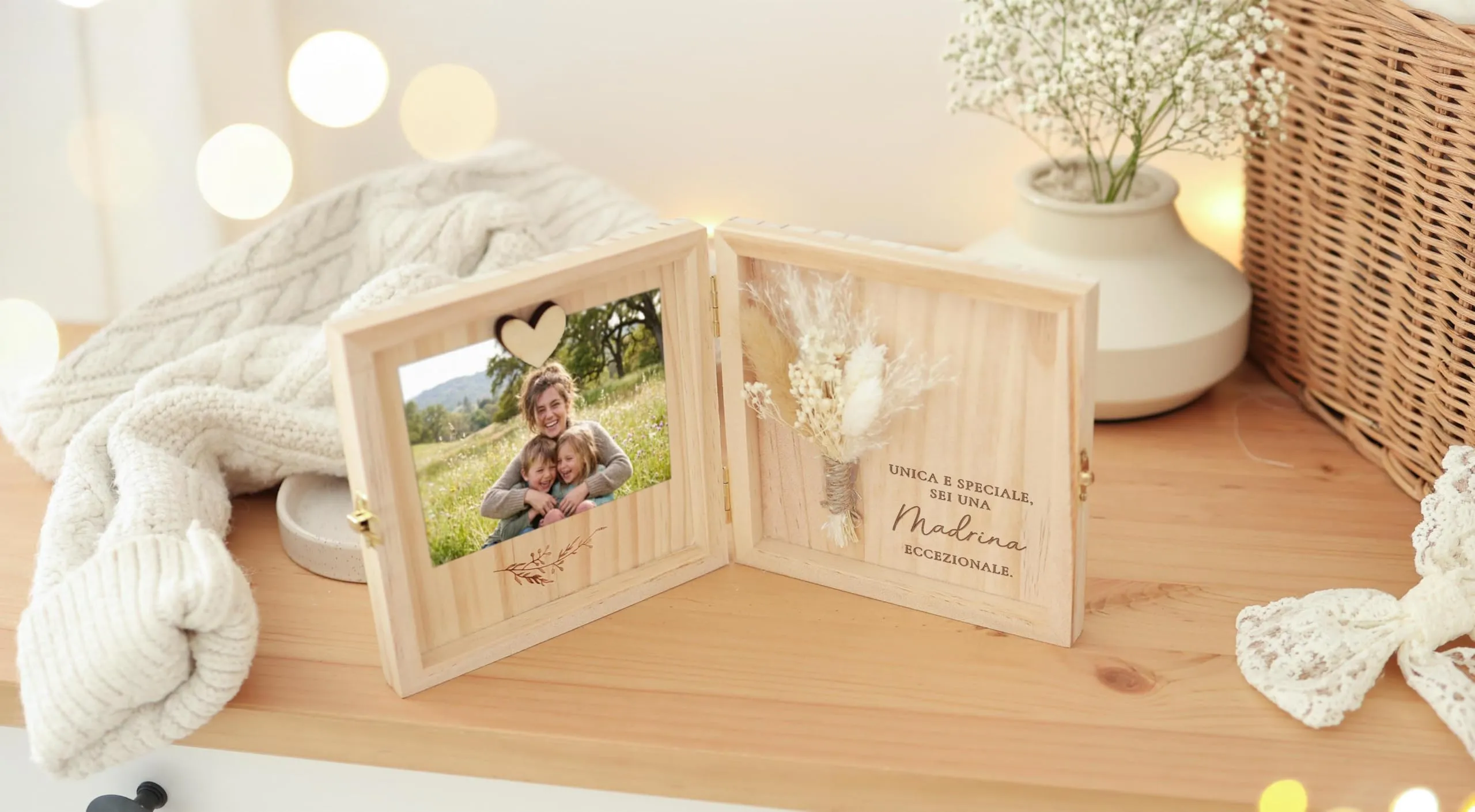 Joli Coon Cofanetto Regalo Madrina in Legno, 14 x 14 x 3 cm - immagine 5